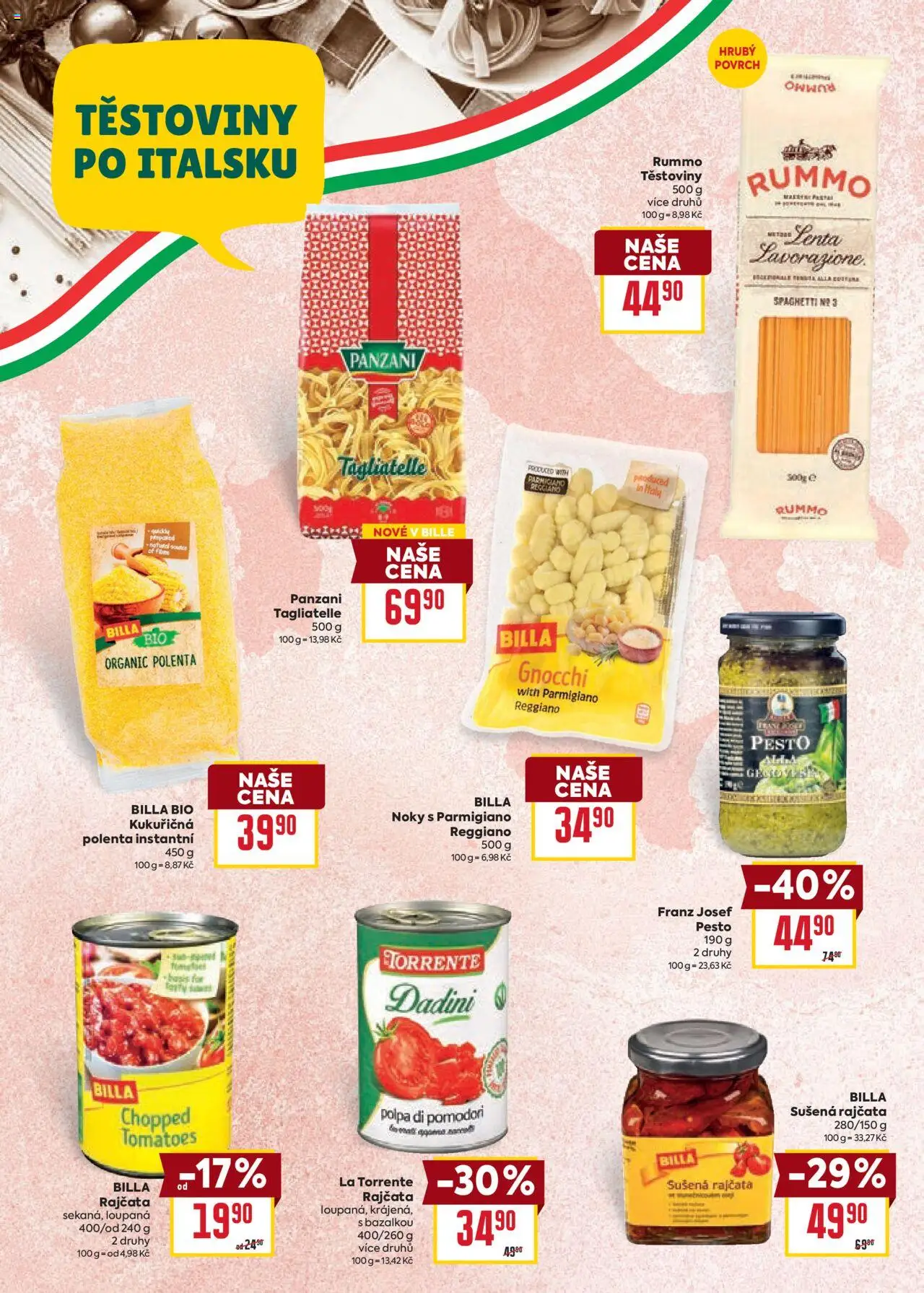 Billa katalog - Itálie od 01.10.2025 | Strana: 6 | Produkty: Těstoviny, Noky, Gnocchi, Sušená rajčata