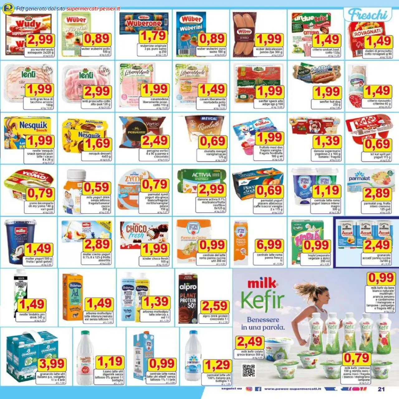 Volantino Pewex del 08.10.2025 | Pagina: 21 | Prodotti: Yogurt, Suino, Latte, Valigetta