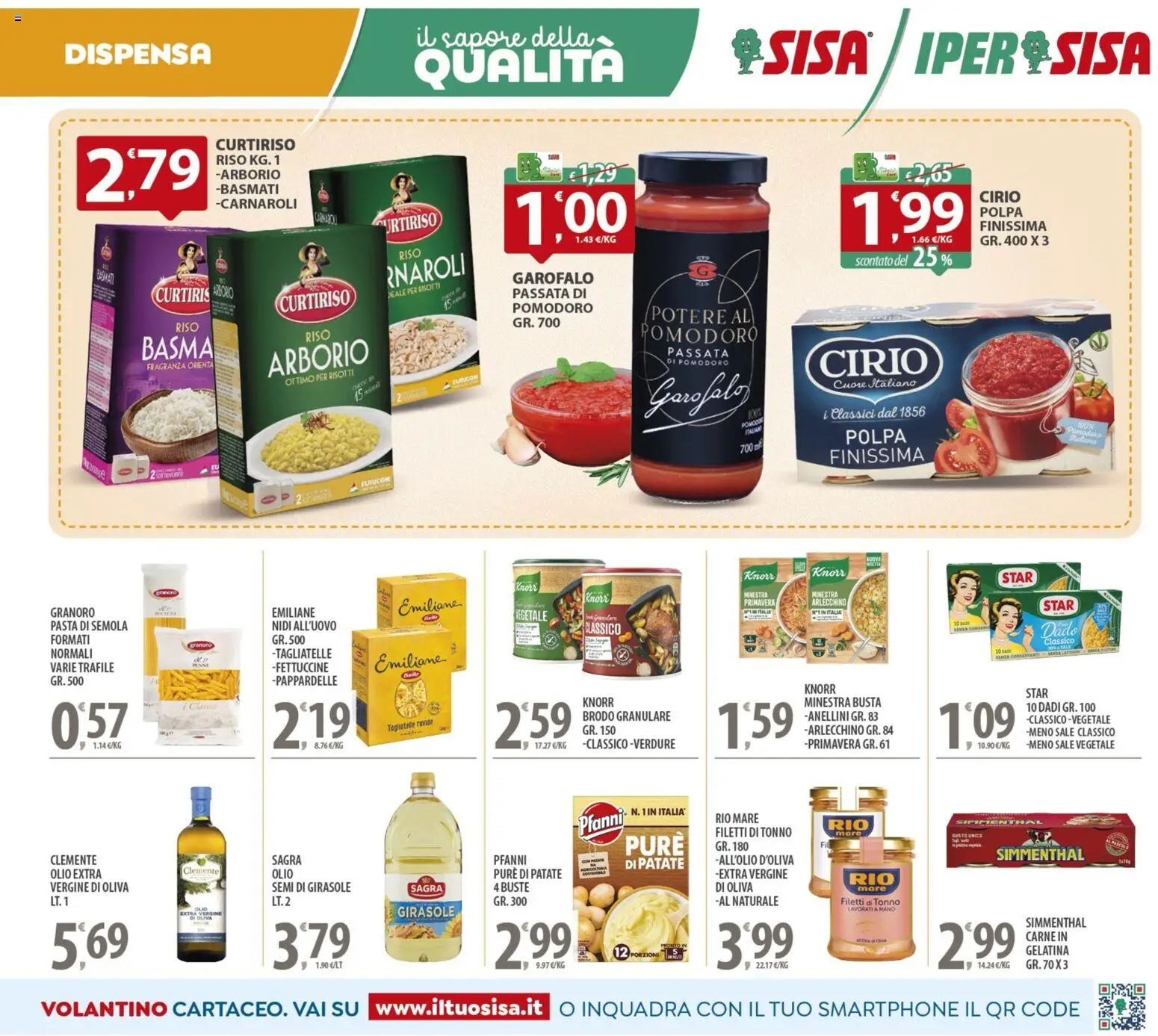 Volantino SISA del 14.11.2025 | Pagina: 9 | Prodotti: Patate, Pomodoro, Passata di pomodoro, Fettuccine