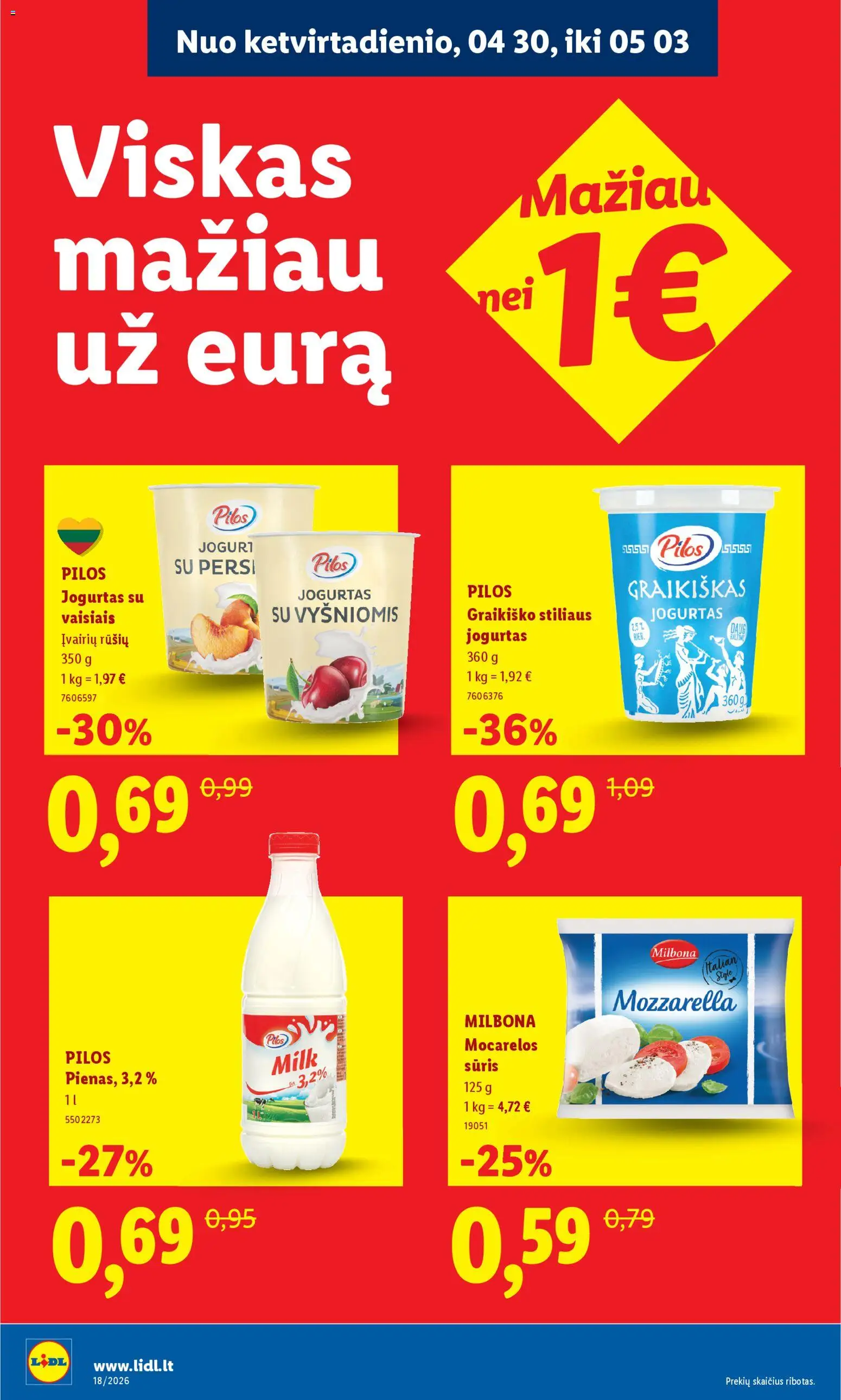 LIDL akcijos nuo 27.04.2026 | Puslapis: 2 | Prekių: Jogurtas, Sūris