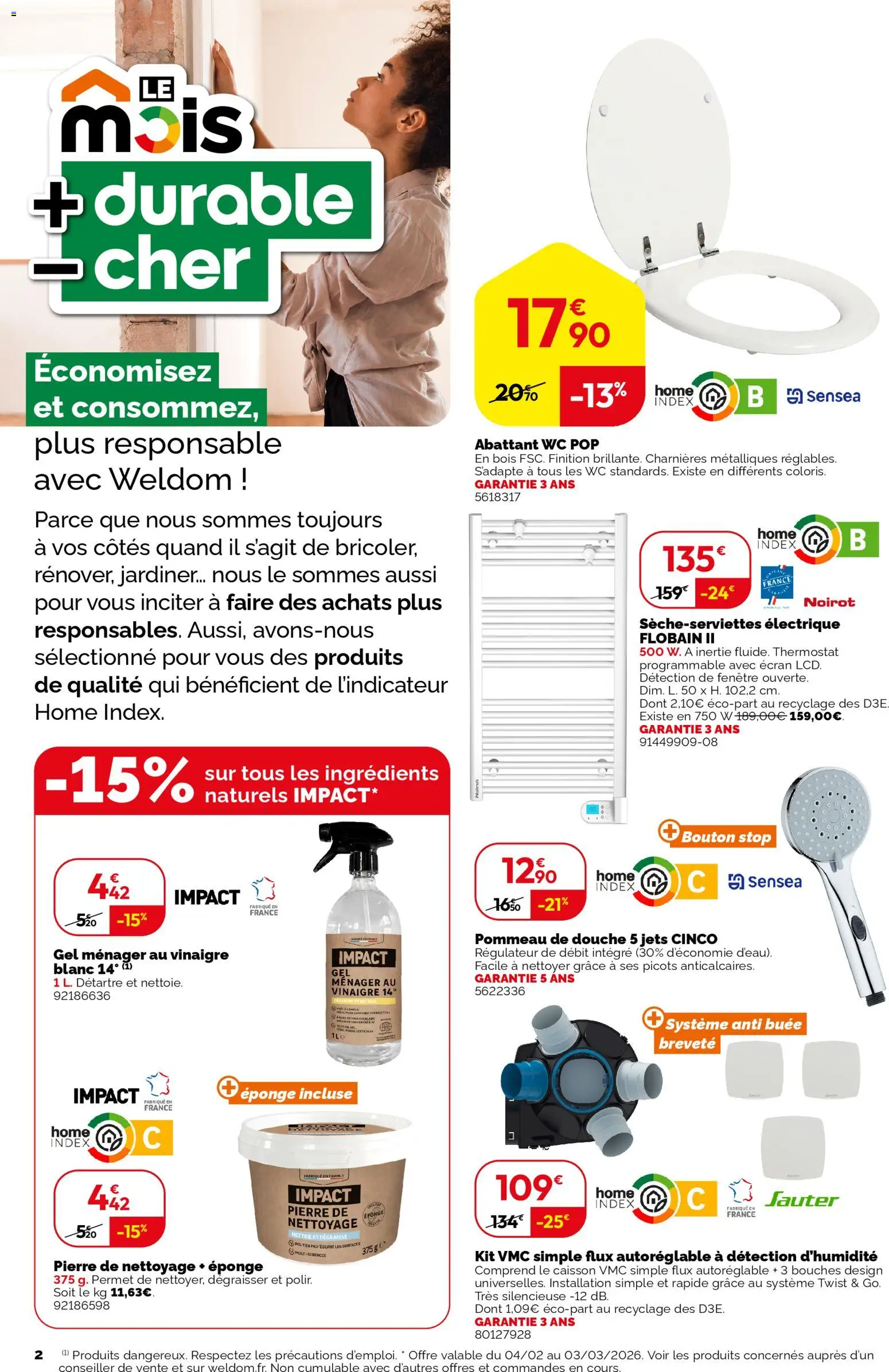 {H1} | Page: 2 | Produits: Eponge, Douche, Vinaigre