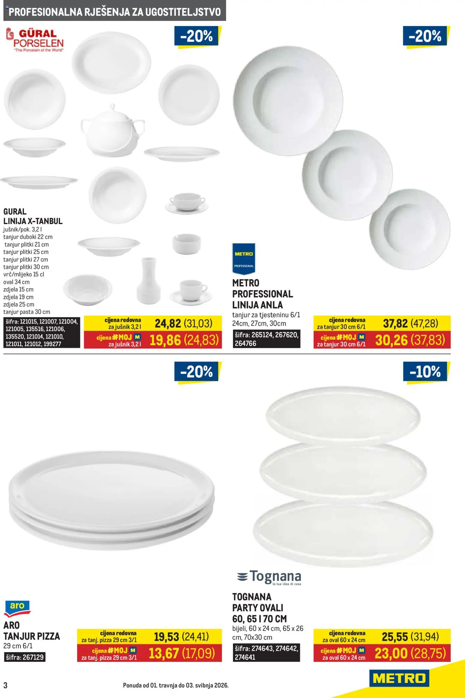 Metro katalog | vrijedi od 01.04.2026 | Stranica: 3 | Proizvodi: Tognana, Pizza, Pasta, Zdjela