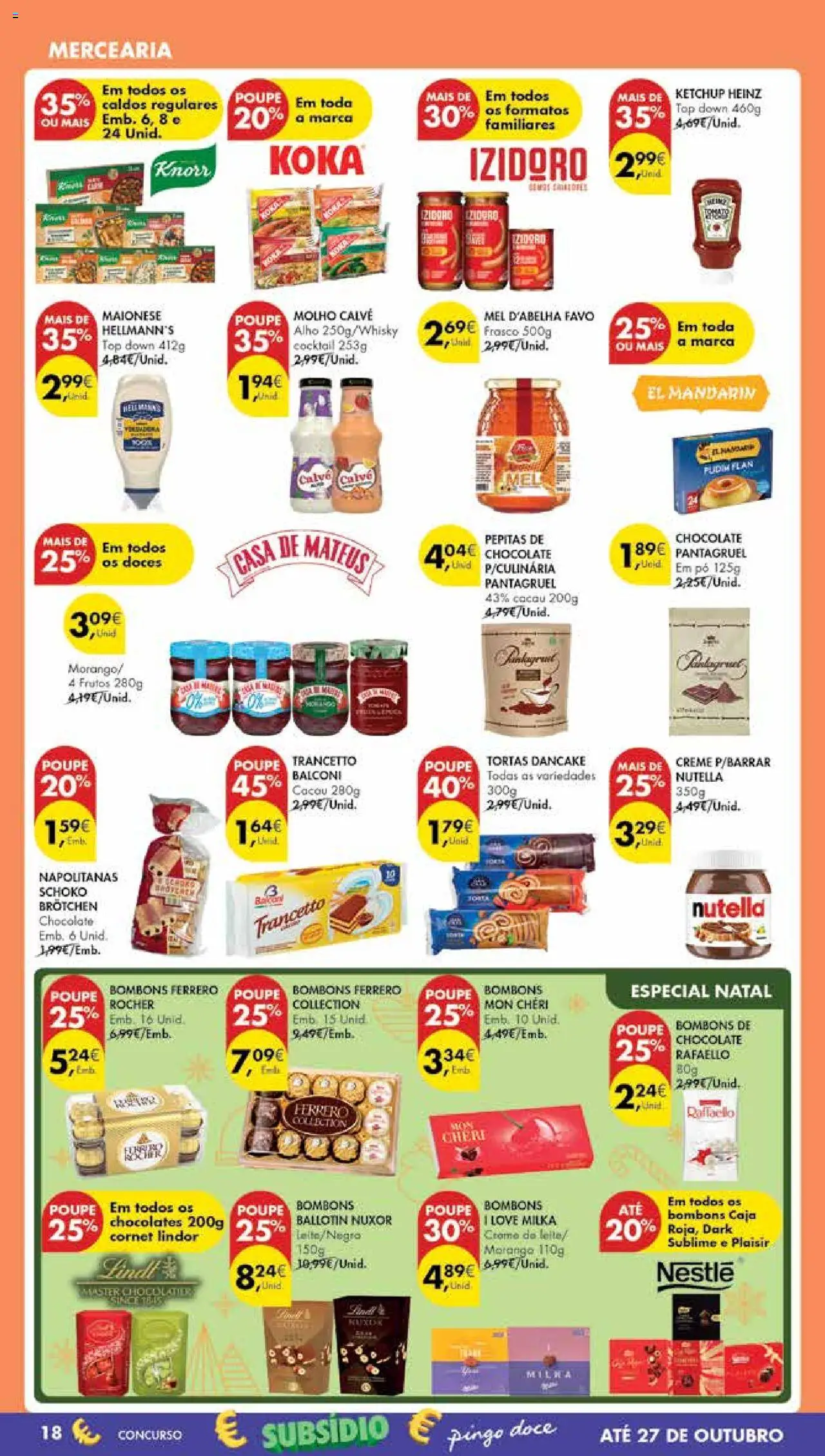 Pingo Doce Poupe Esta Semana Madeira │ válido de 14.10.2025 | Página: 18 | Produtos: Top, Chocolates, Knorr, Maionese