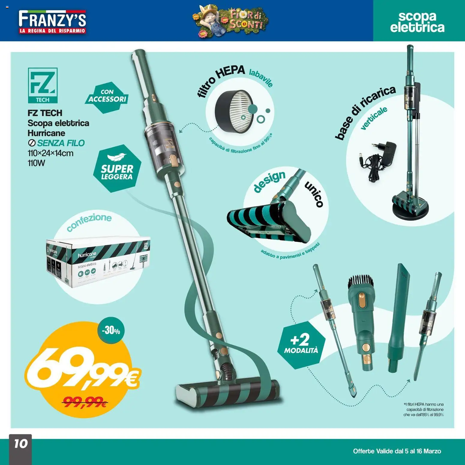 Volantino Franzy's del 05.03.2026 | Pagina: 10 | Prodotti: Scopa elettrica, Scopa