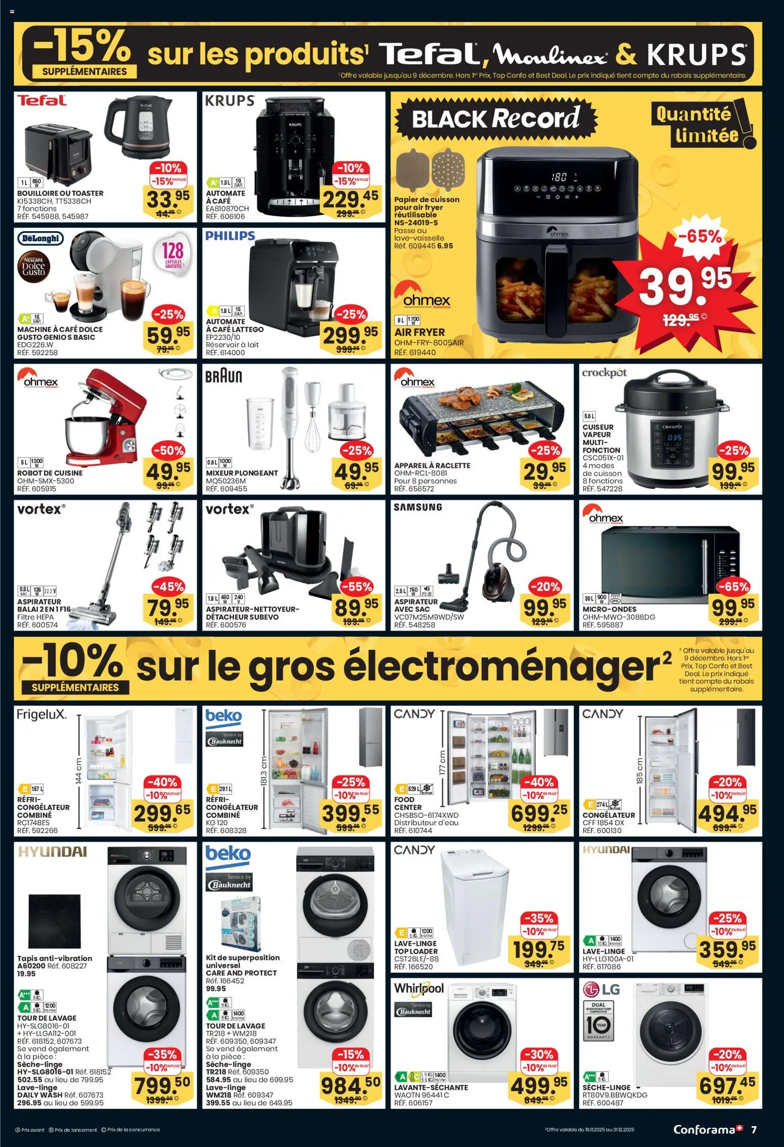 Conforama Aktionen FR – gültig ab 03.12.2025 | Seite: 7 | Produkte: Toaster, Raclette, Samsung, Philips