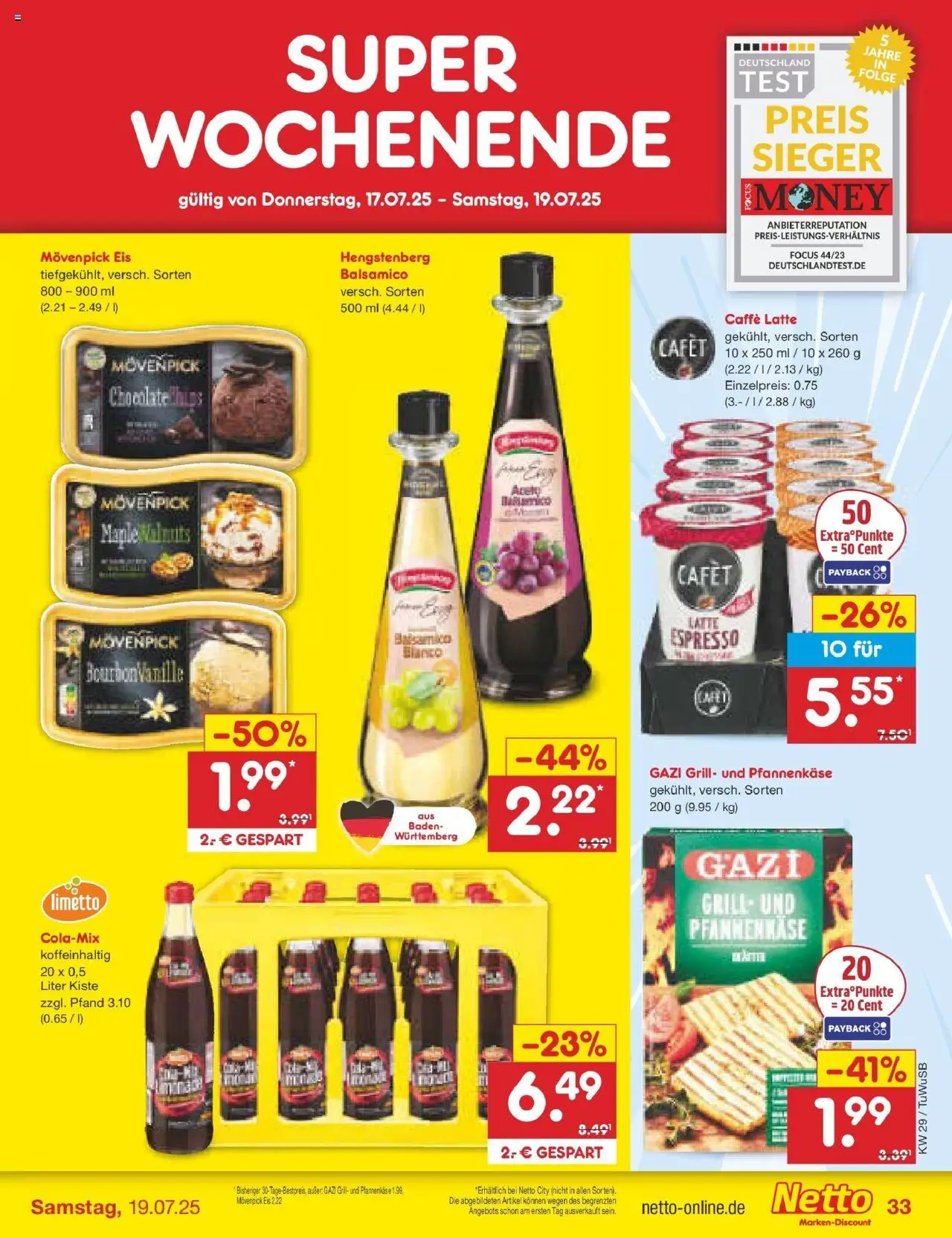 Netto Marken-Discount prospekt Calw-Stammheim	 - gültig ab dem 13.07.2025 | Seite: 51 | Produkte: Grill, Balsamico, Movenpick eis, Eis