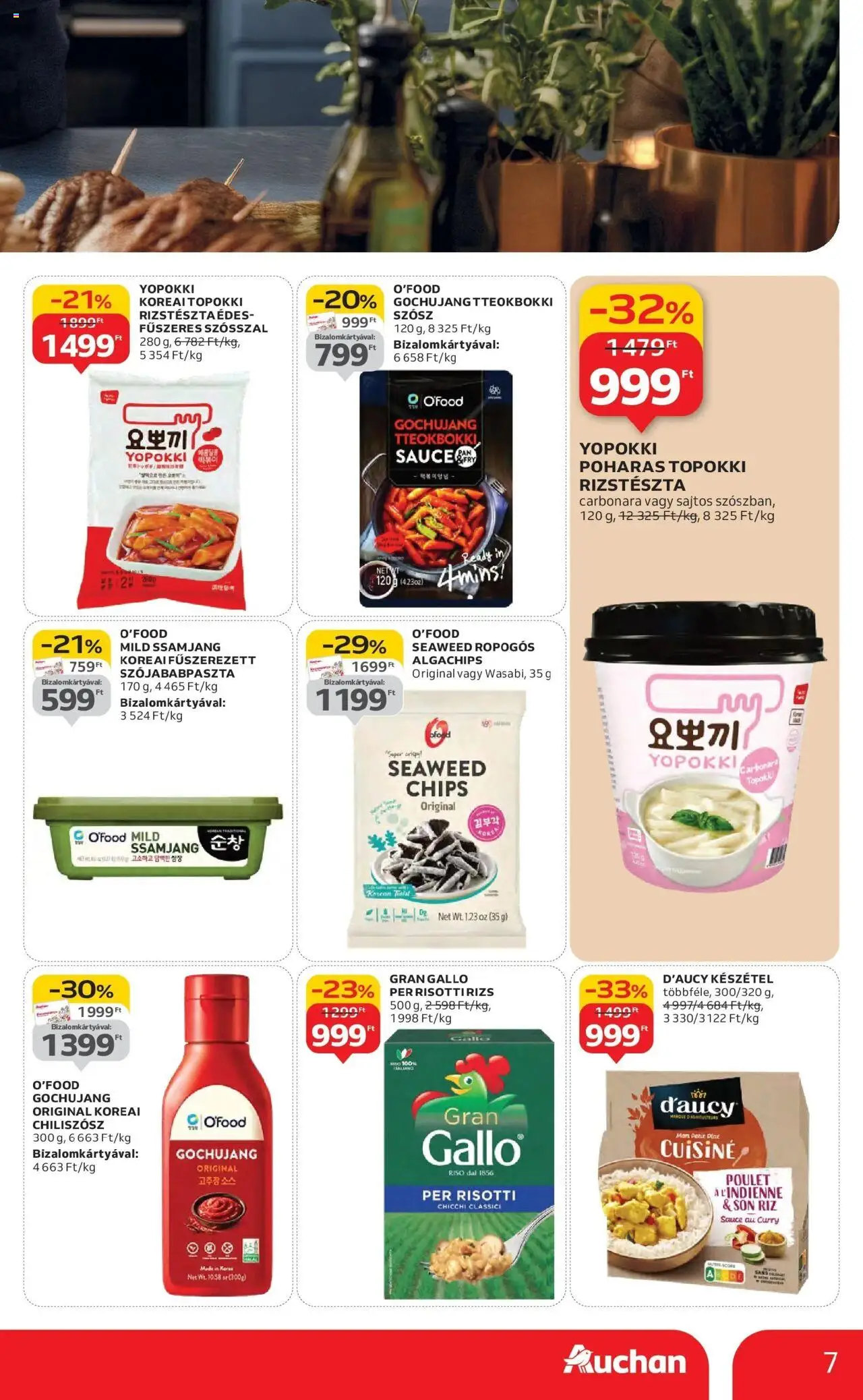 Auchan akciós ujság - amely érvényes a következő dátumtól: 16.10.2025 | Oldal: 7 | Termékek: Chips, Rizstészta, Chiliszósz, Szósz
