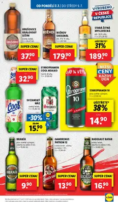 Lidl leták od 07.07.2025 | Strana: 17 | Produkty: Staropramen, Pivo, Radegast, Krušovice