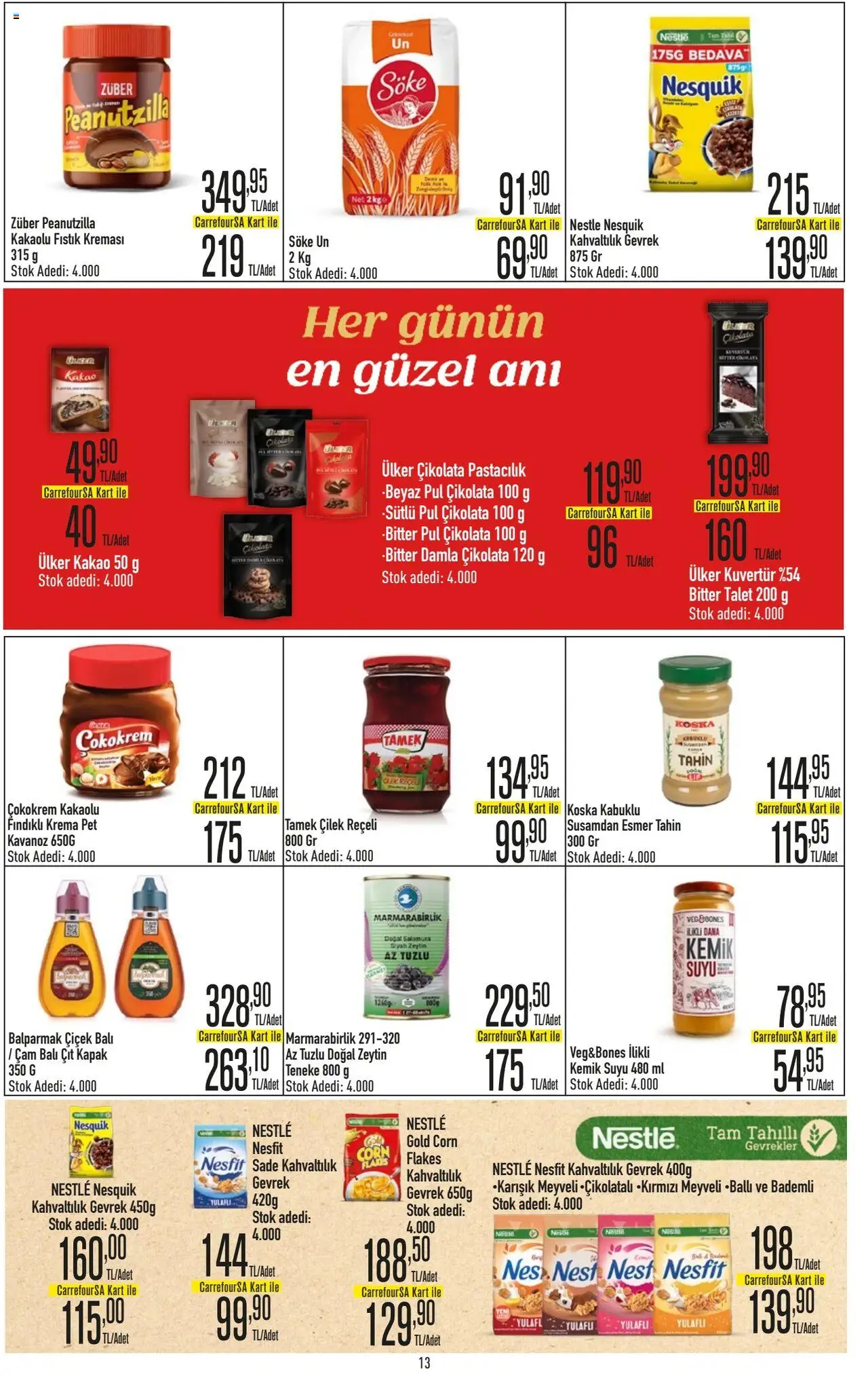 CarrefourSA Katalog - 09.10.2025 tarihinden itibaren geçerlidir | Sayfa: 13 | Ürünler: Kemik suyu, Gevrek, Çikolata, Krema