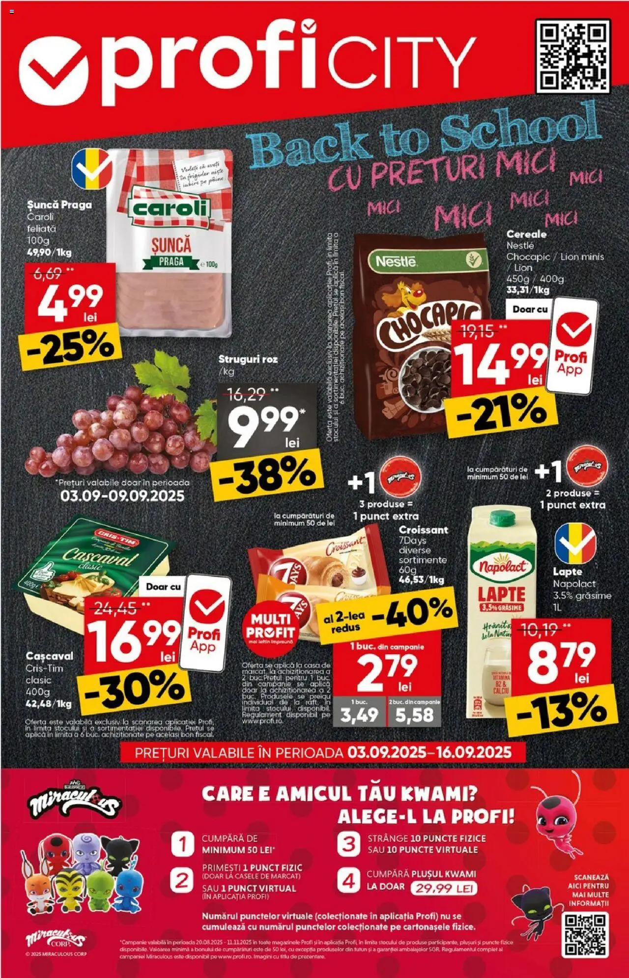 Catalog Profi City nou – valabil de la 03.09.2025 | Pagină: 1 | Produse: Struguri, Lapte, Șuncă, Cereale
