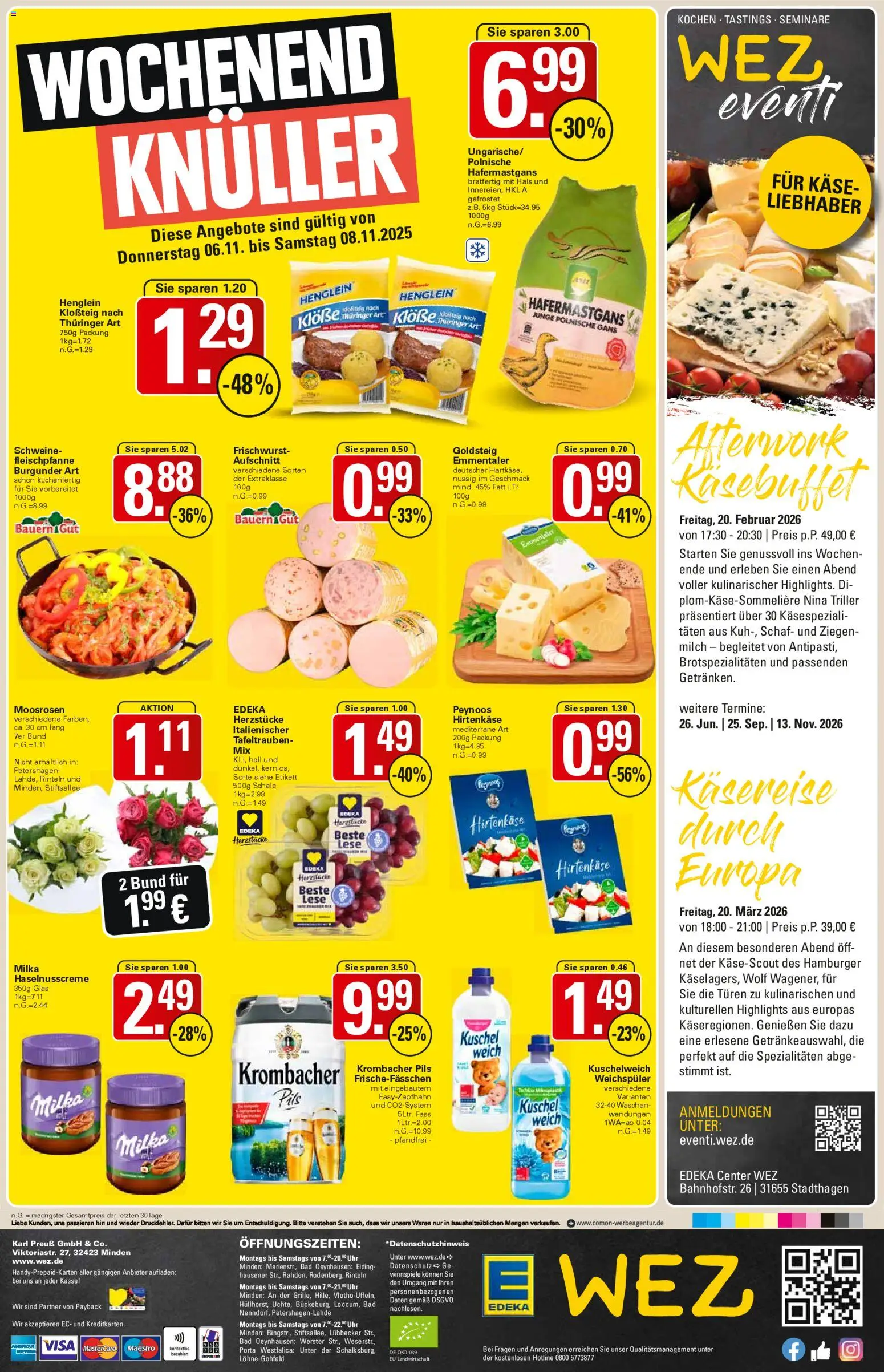 WEZ Prospekt – gültig ab 03.11.2025 | Seite: 16 | Produkte: Bad, Pils, Krombacher, Uhr