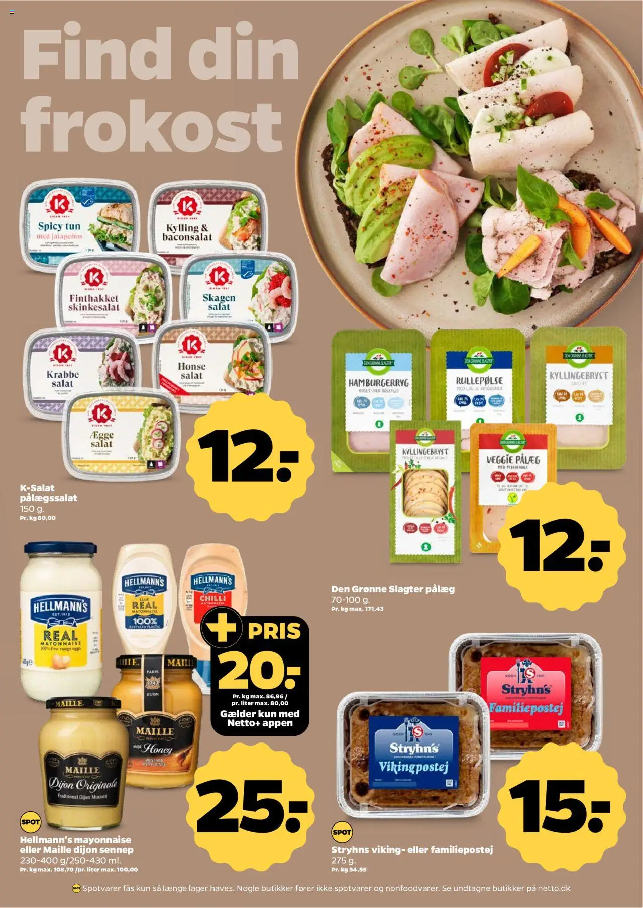 Netto Tilbudsavis gyldig fra 16.08.2025 | Side: 4 | Produkter: Pålæg, Tun, Sennep, Hamburgerryg
