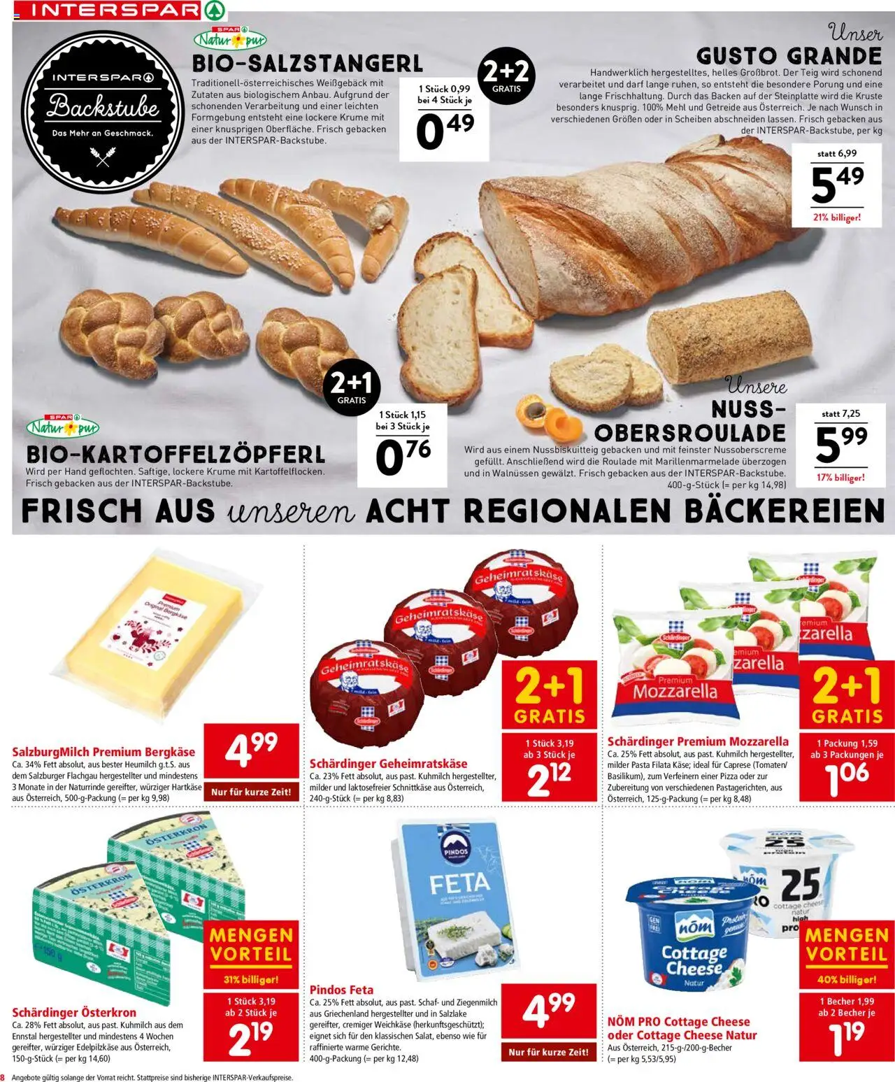Interspar Flugblatt -Steiermark gültig ab 11.09.2025 | Seite: 8 | Produkte: Getreide, Pasta, Pizza