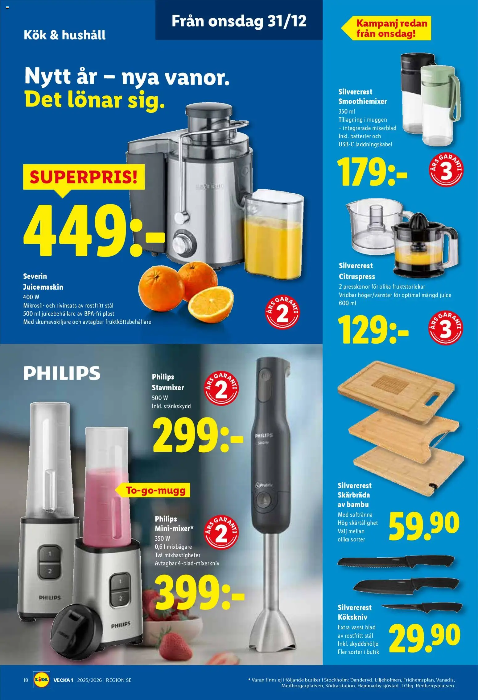 Lidl reklamblad aktuell från 29.12.2025 | Sida: 20 | Produkter: Batterier, Juice, Stavmixer, Juicemaskin