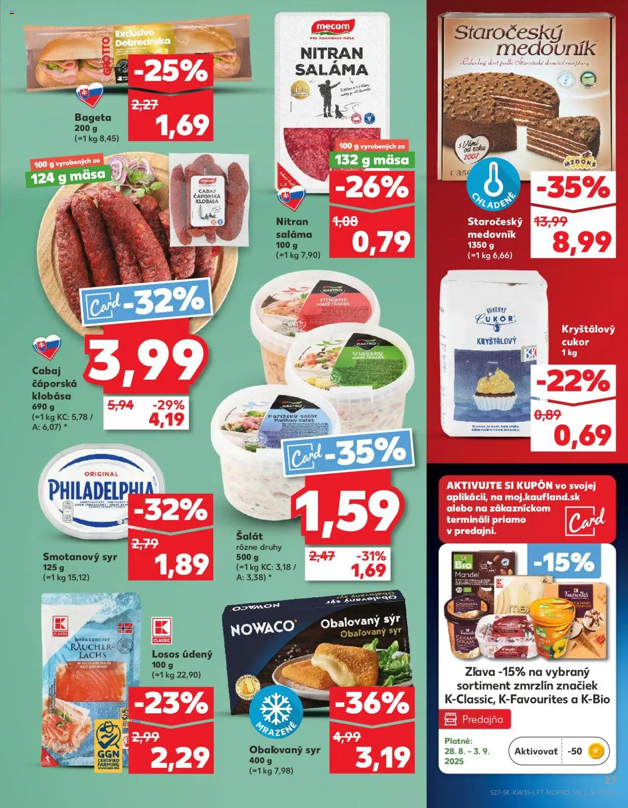 Kaufland SK akciós ujság - amely érvényes a következő dátumtól: 28.08.2025 | Oldal: 27 | Termékek: Cukor