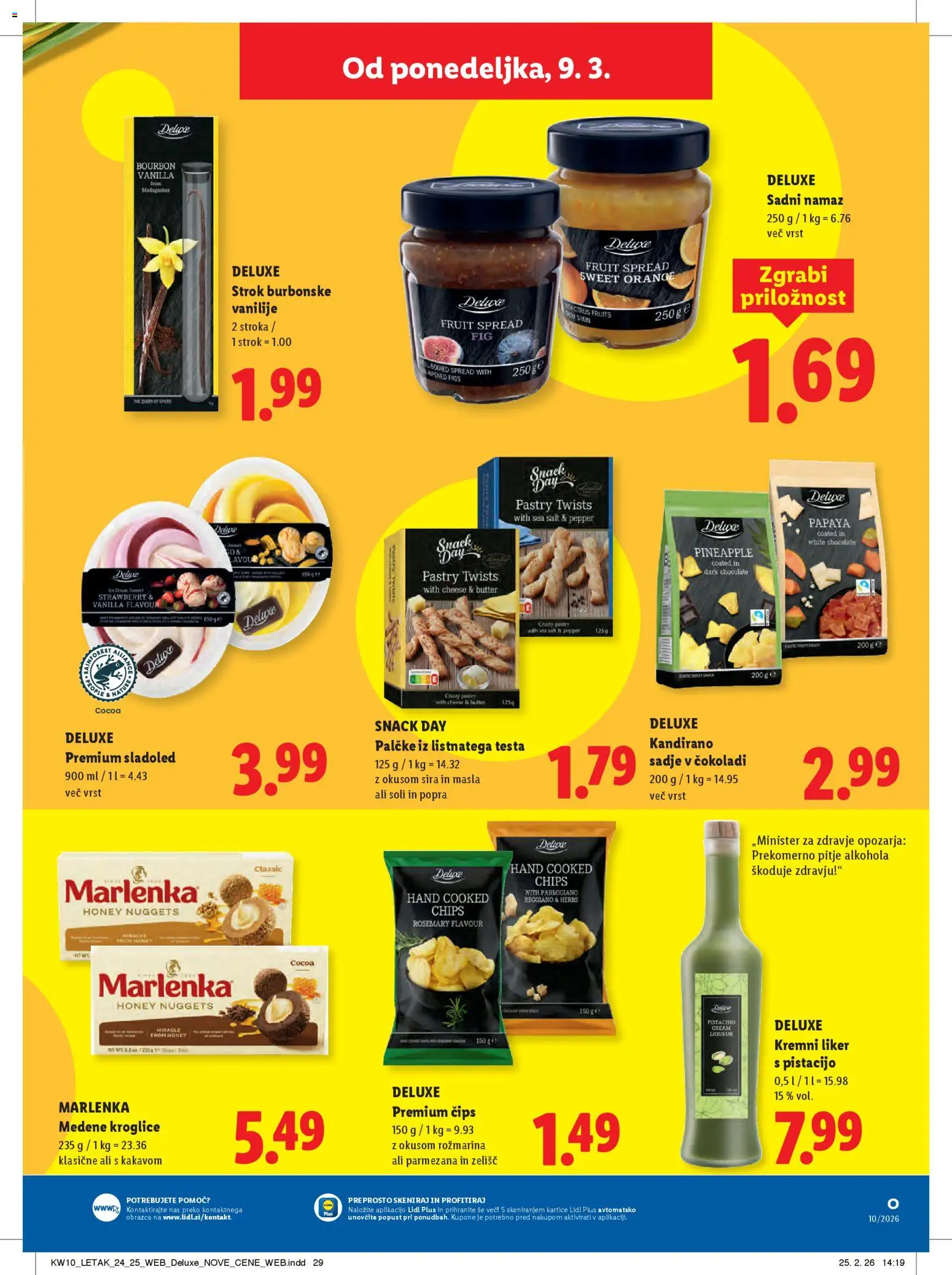 Novi Lidl katalog ponudbe – veljaven od 05.03.2026 | Stran: 57 | Izdelki: Namaz, Cips, Sladoled, Sadje