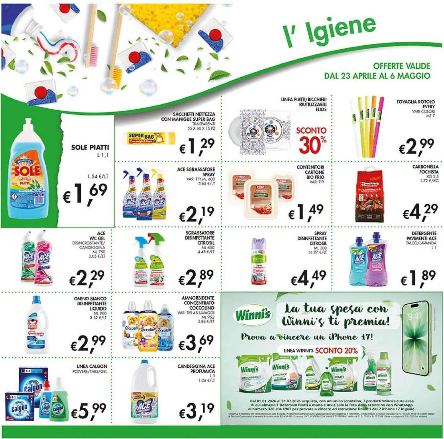 Volantino Coal del 23.04.2026 | Pagina: 20 | Prodotti: Iphone, Ammorbidente, Candeggina, Sgrassatore