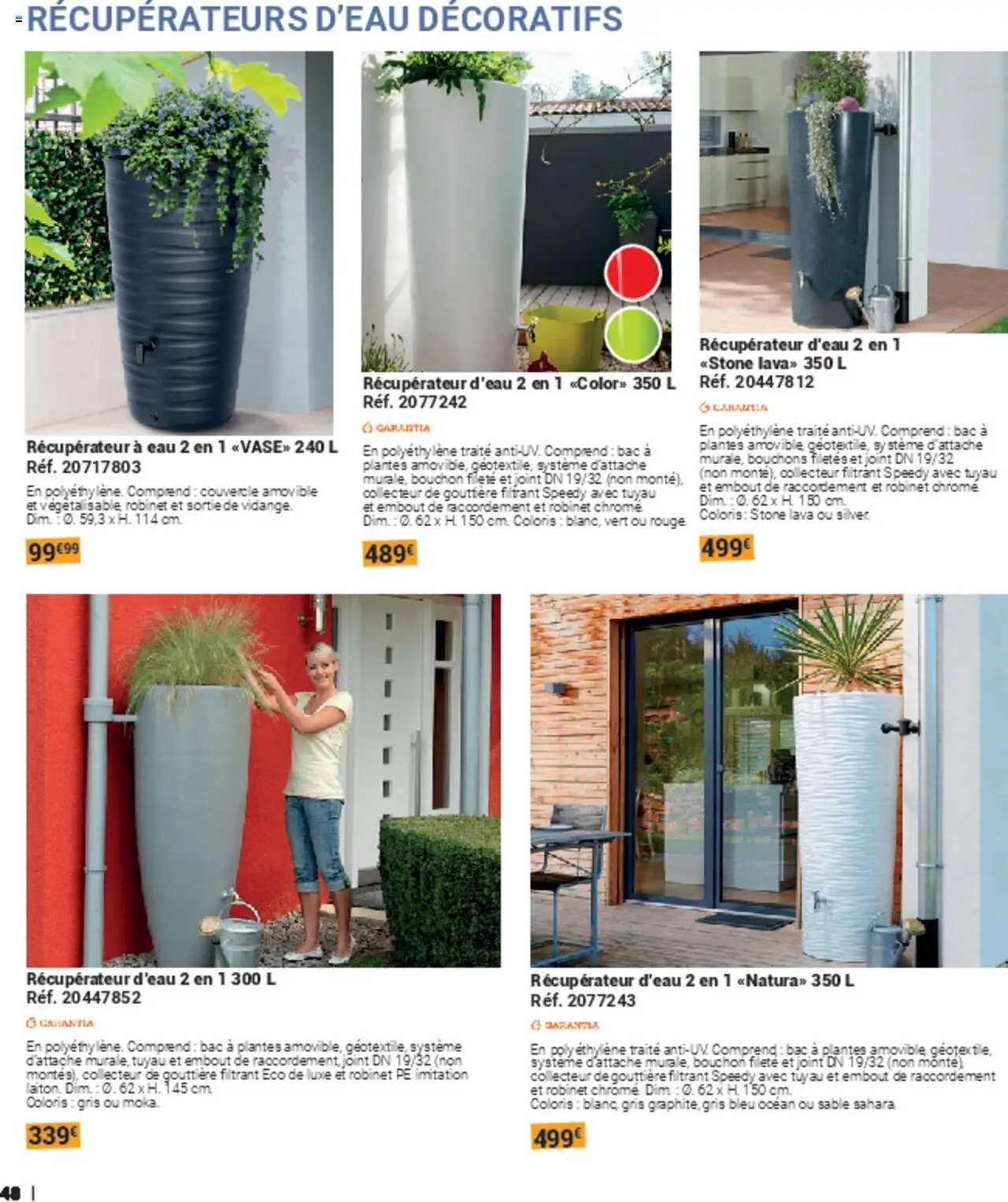 {H1} | Page: 48 | Produits: Plantes, Gouttière, Récupérateur d'eau, Tuyau