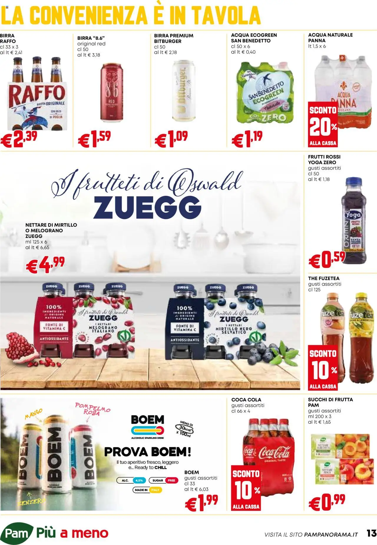 Volantino PAM del 11.09.2025 | Pagina: 13 | Prodotti: Birra, Acqua, The, Aperitivo