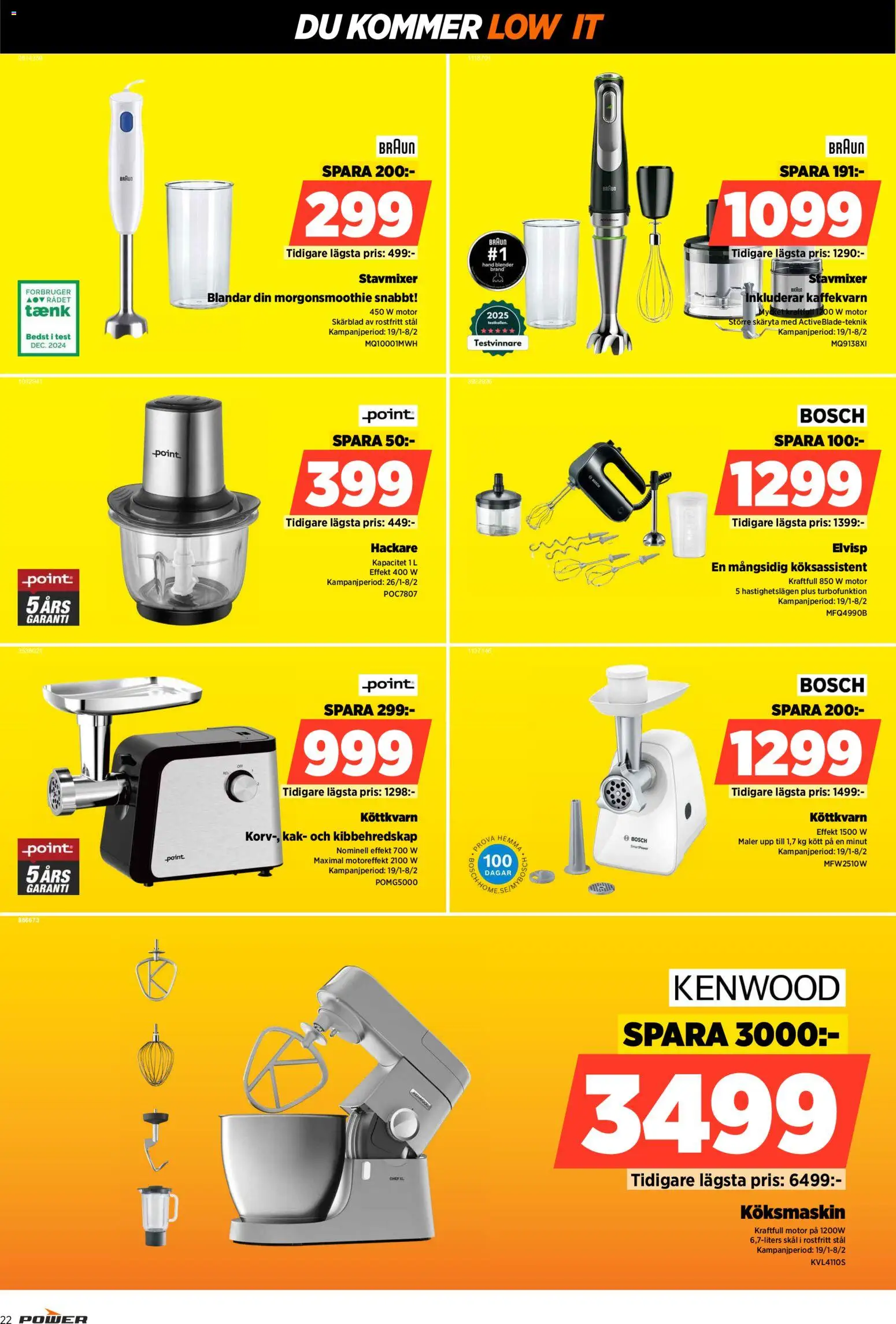 Power reklamblad aktuell från 02.02.2026 | Sida: 22 | Produkter: Stavmixer, Elvisp, Blender
