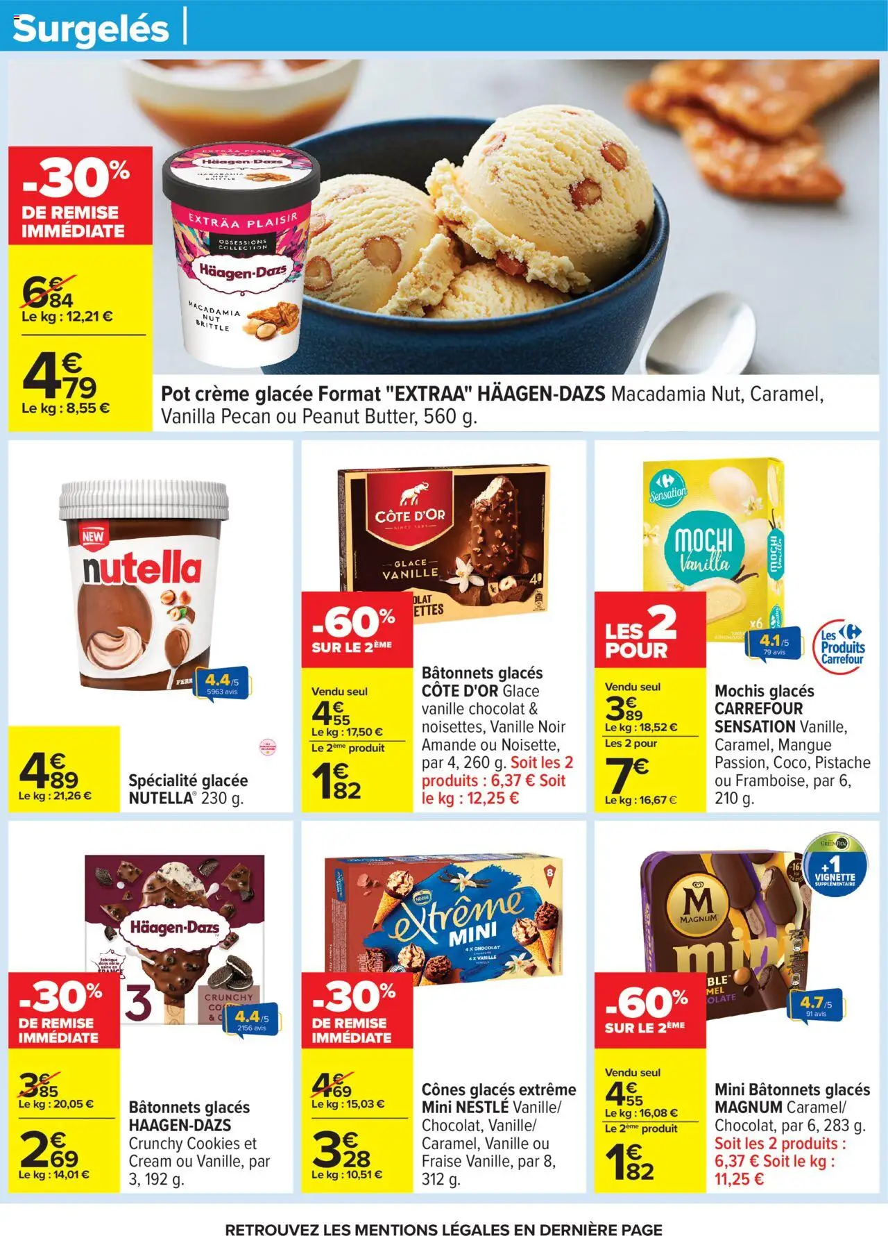 {H1} | Page: 29 | Produits: Glaces, Amande, Mangue, Mochis