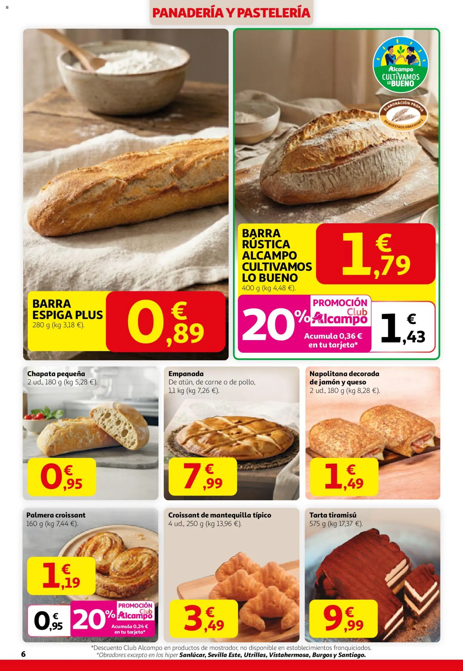 Alcampo folleto │ válido desde el 12.02.2026 | Página: 6 | Productos: Queso, Jamón, Croissant, Panadería