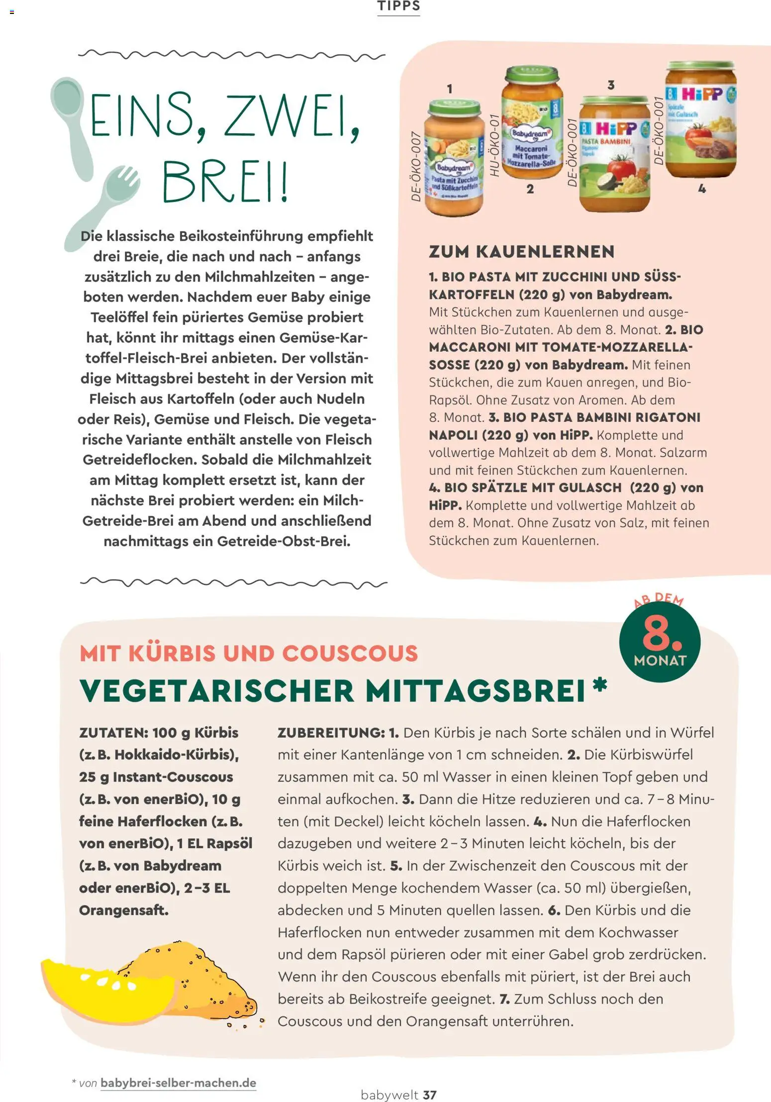 Rossmann babywelt Elternmagazin – gültig ab 11.12.2025 | Seite: 37 | Produkte: Milch, Orangensaft, Gemüse, Nudeln
