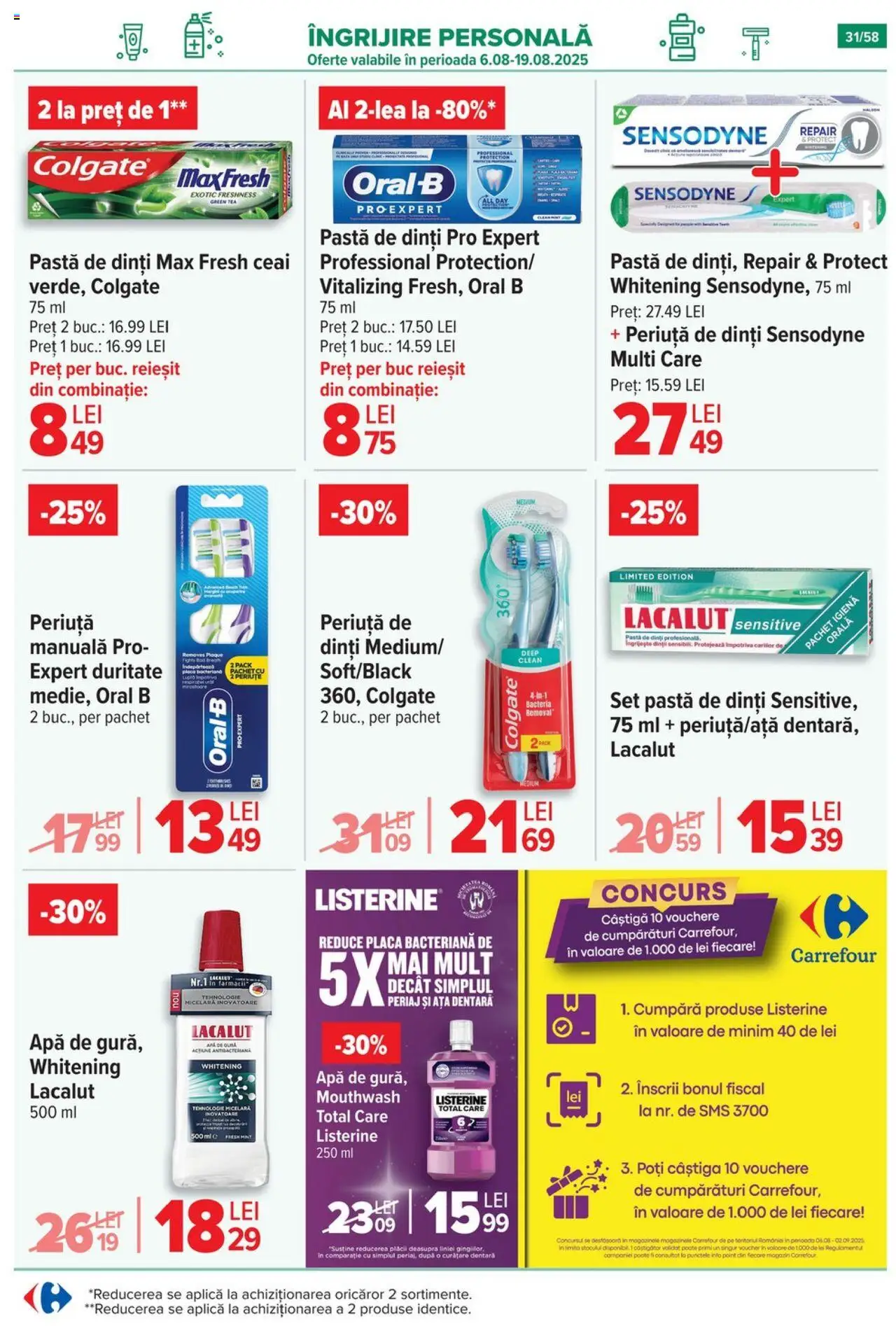 Catalog Carrefour – valabil de la 06.08.2025 | Pagină: 32 | Produse: Pomelo, Pastă de dinți, Periuță de dinți, Apă de gură