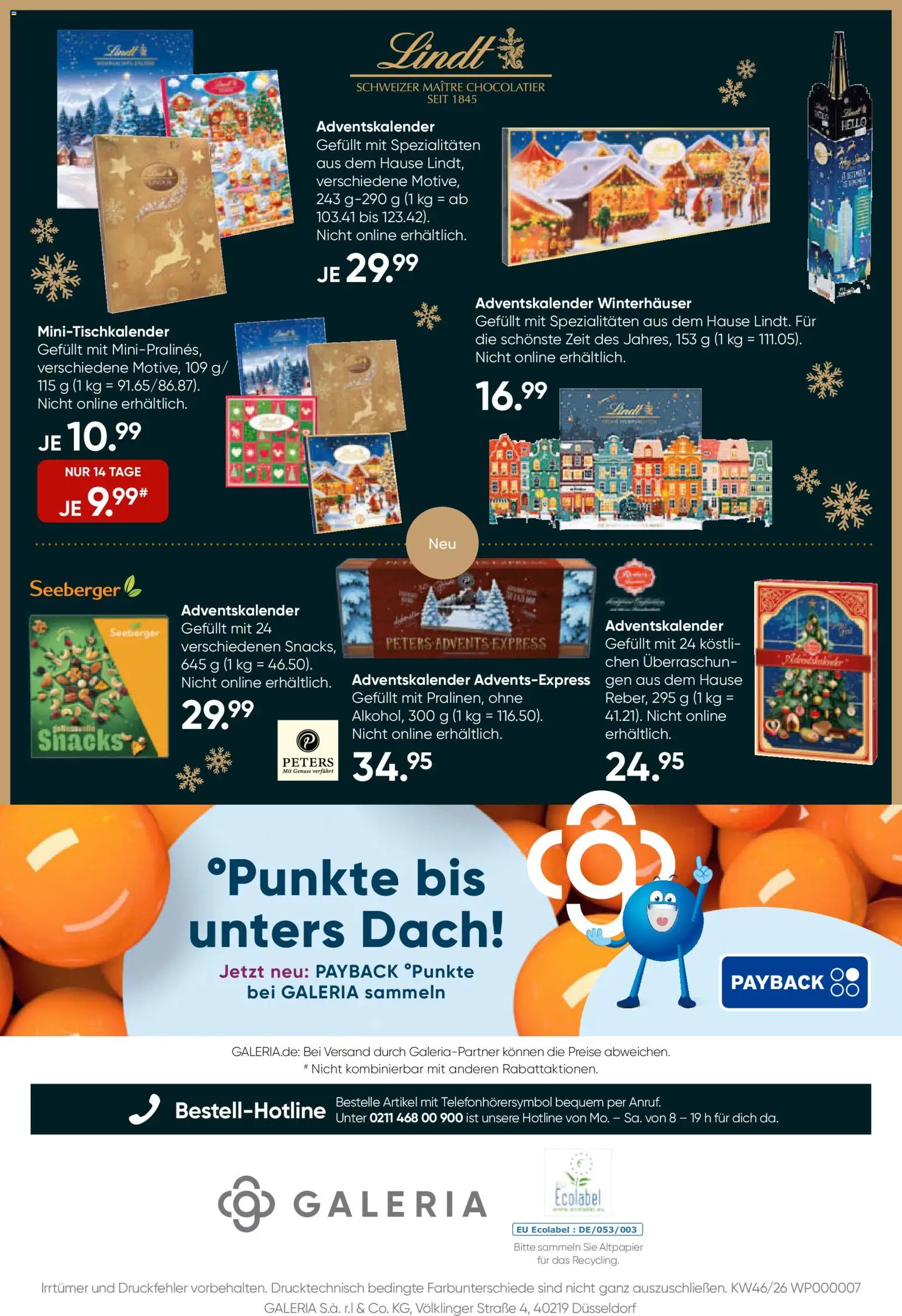 Galeria Karstadt Kaufhof Prospekt 	 – gültig ab 13.11.2025 | Seite: 44 | Produkte: Lindt