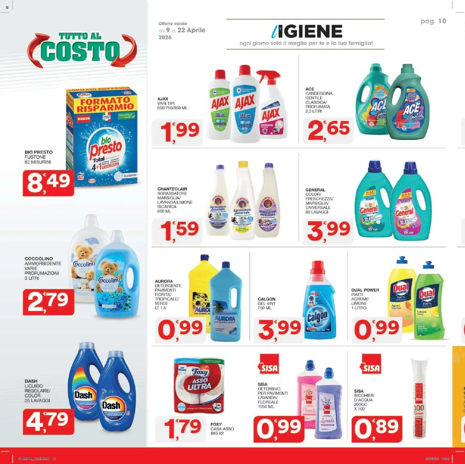 Volantino SISA del 09.04.2026 | Pagina: 10 | Prodotti: Candeggina, Sgrassatore, Agrumi, Polo