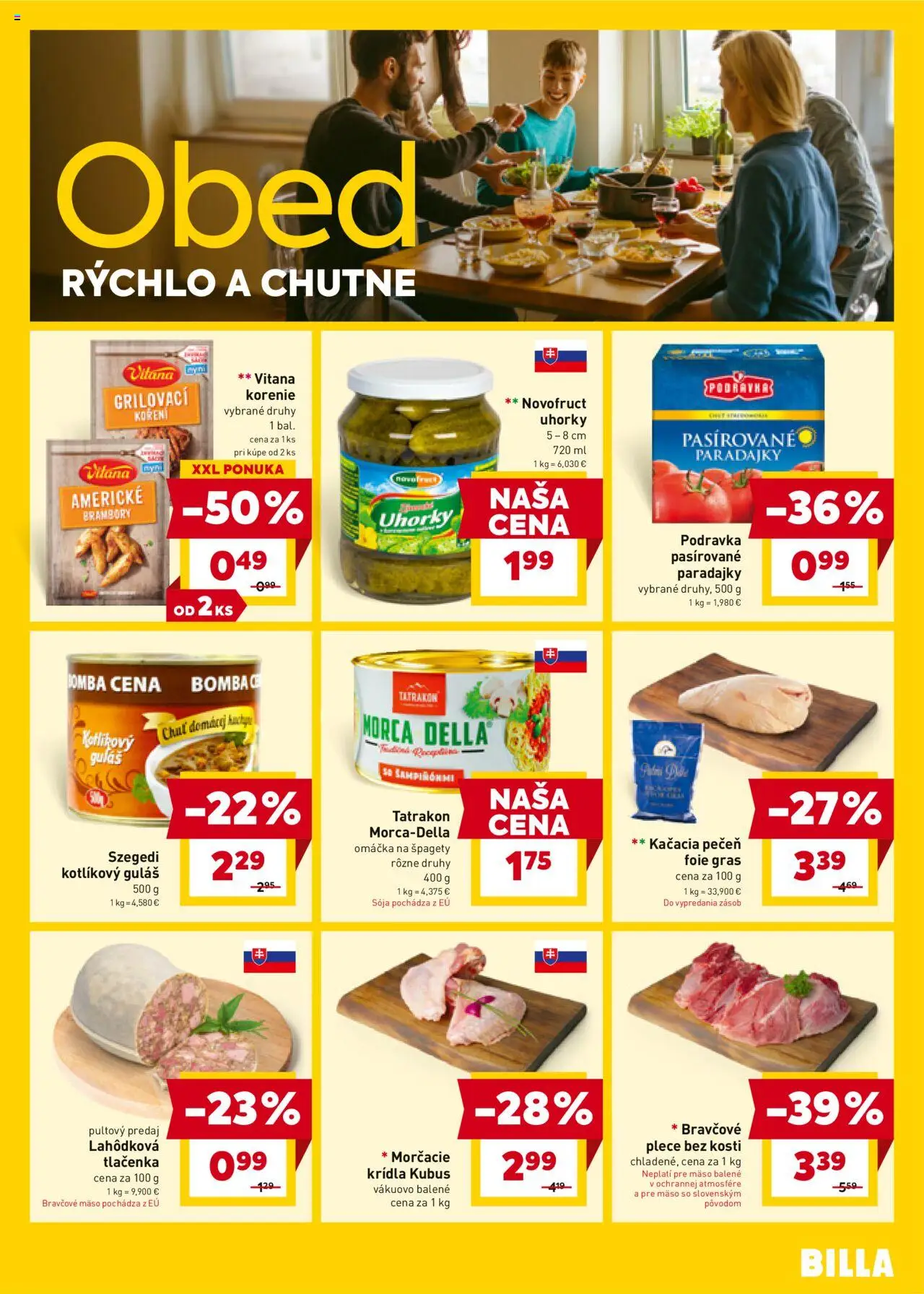Nové Billa akcie – leták je platný od 22.10.2025 | Strana: 13 | Produkty: Kuchyne, Bravčové mäso, Omáčka, Uhorky