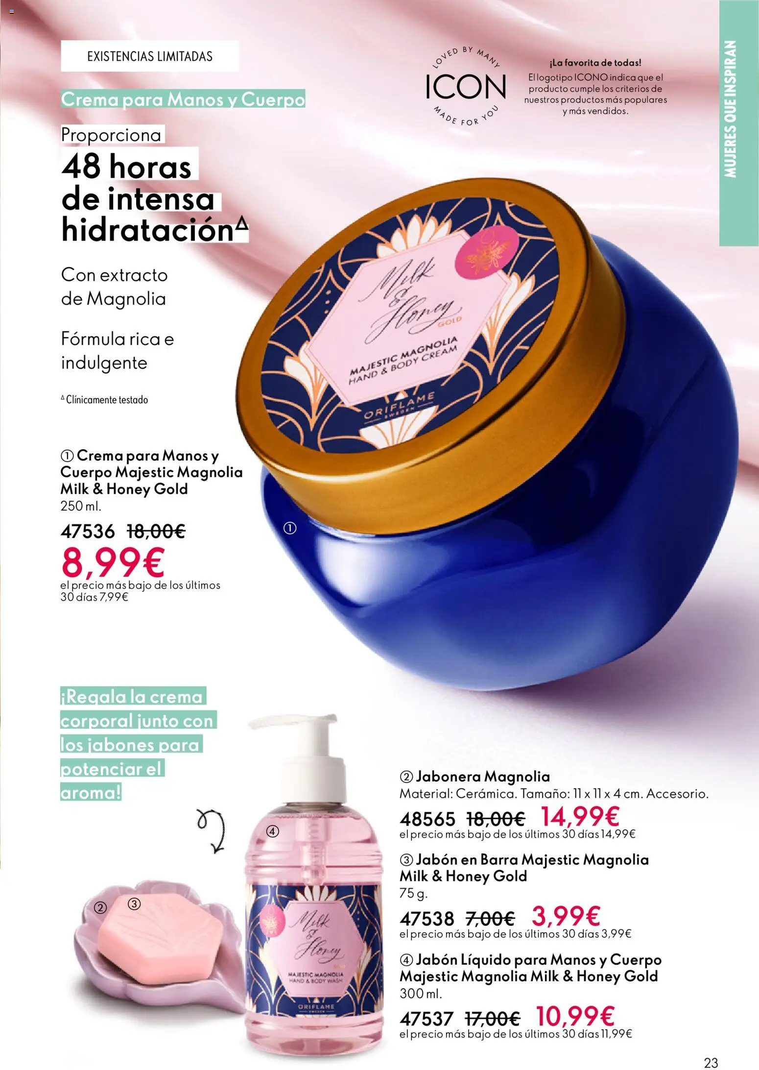 Oriflame - Catálogo Campaña 3 │ válido desde el 18.02.2026 | Página: 23 | Productos: Jabón líquido, Jabón en barra, Body, Crema para manos
