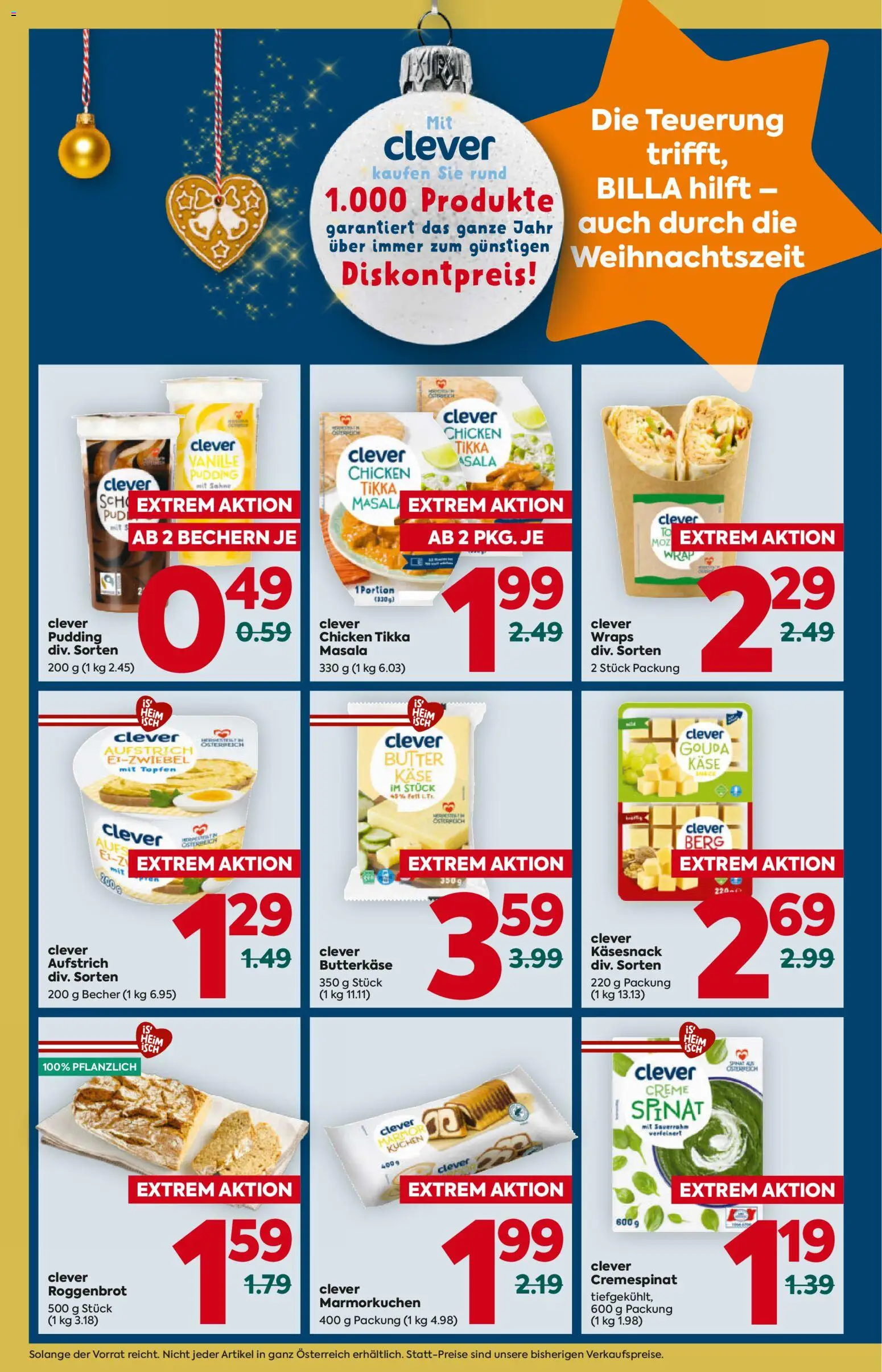 Billa Flugblatt - Oberösterreich gültig ab 13.11.2025 | Seite: 4 | Produkte: Sahne, Butter, Käse, Creme
