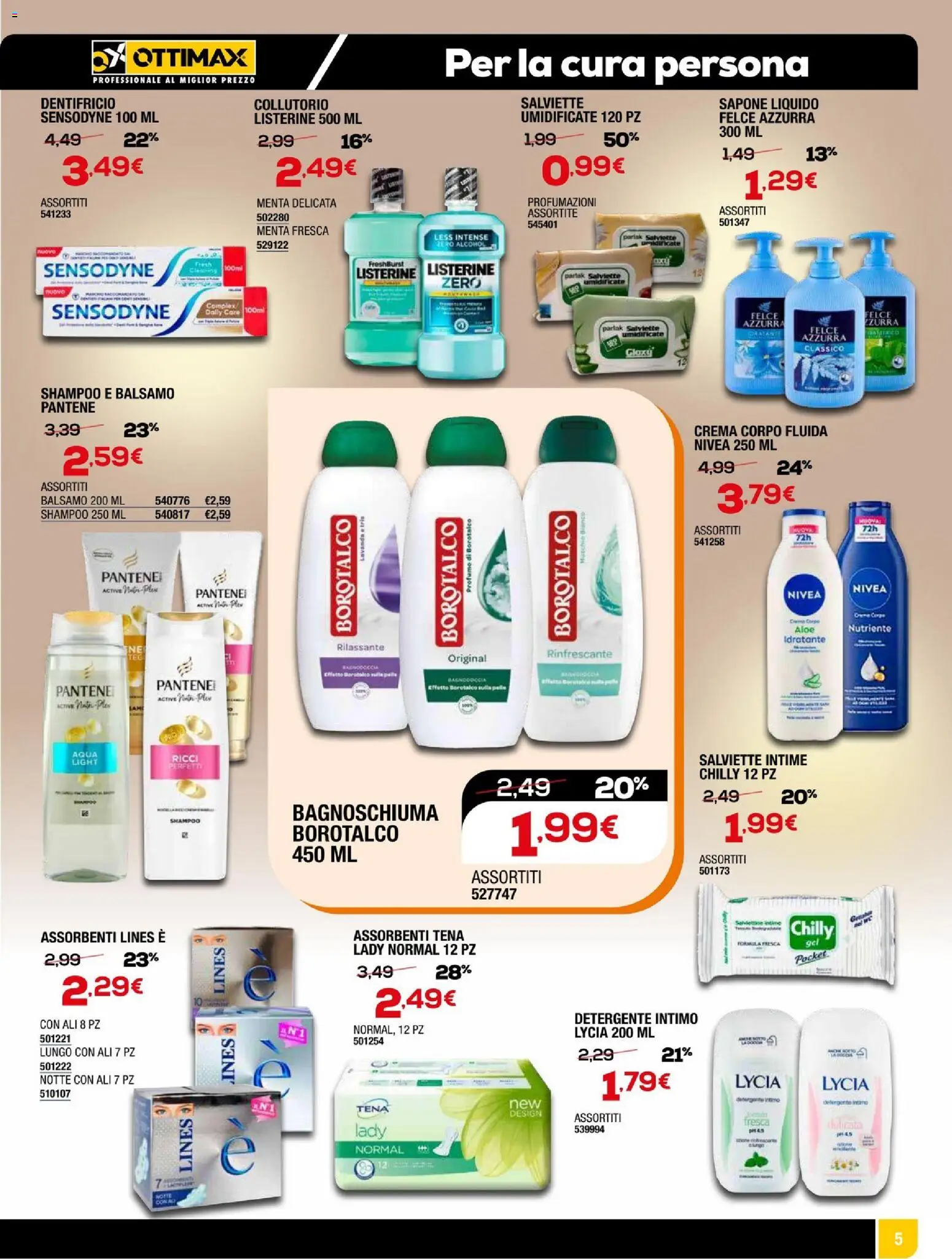 Volantino Ottimax del 05.02.2026 | Pagina: 9 | Prodotti: Shampoo, Balsamo, Sapone, Collutorio