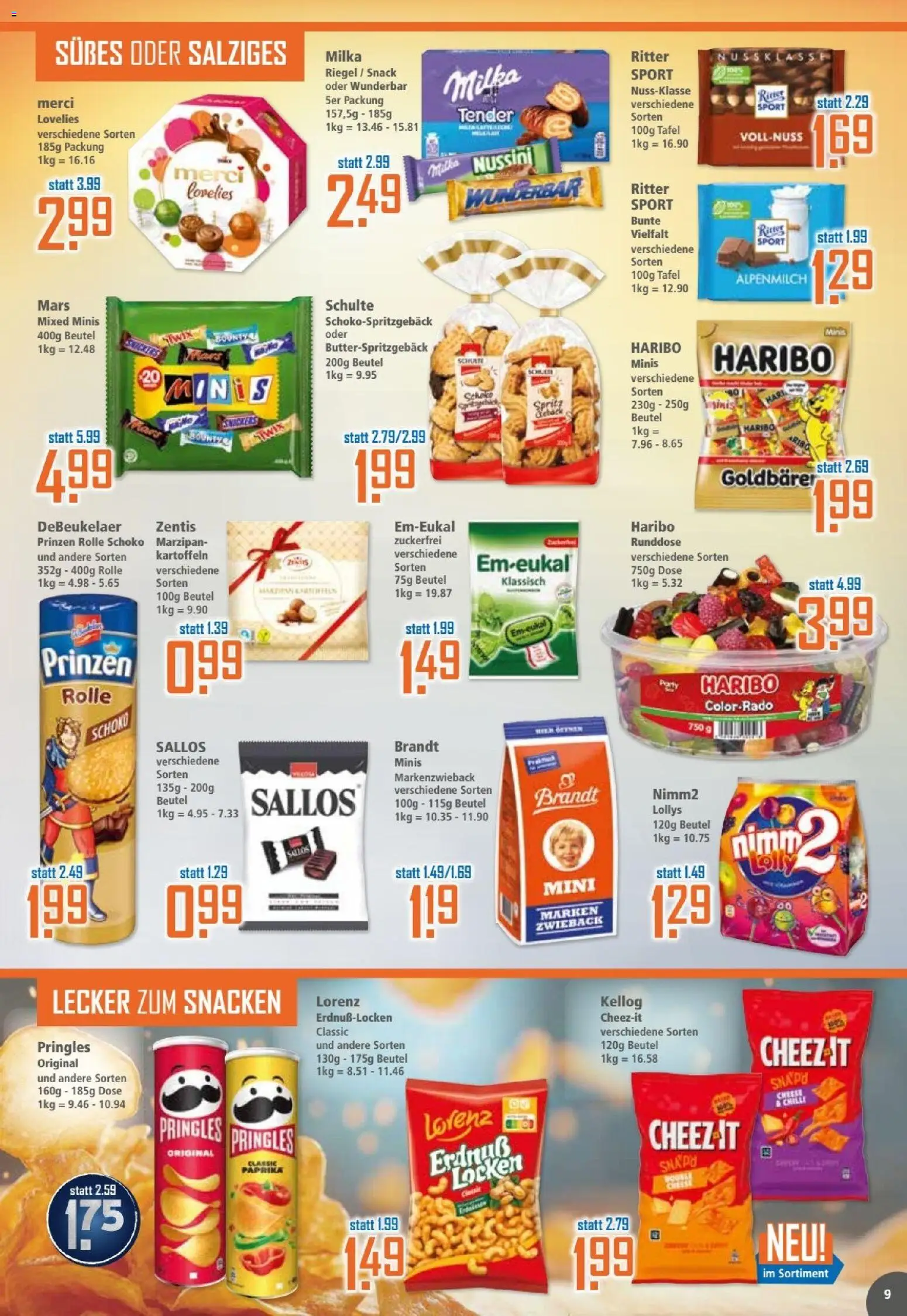 Klaas & Kock Prospekt – gültig ab 27.10.2025 | Seite: 9 | Produkte: Ritter sport, Milka, Snickers, Kartoffeln