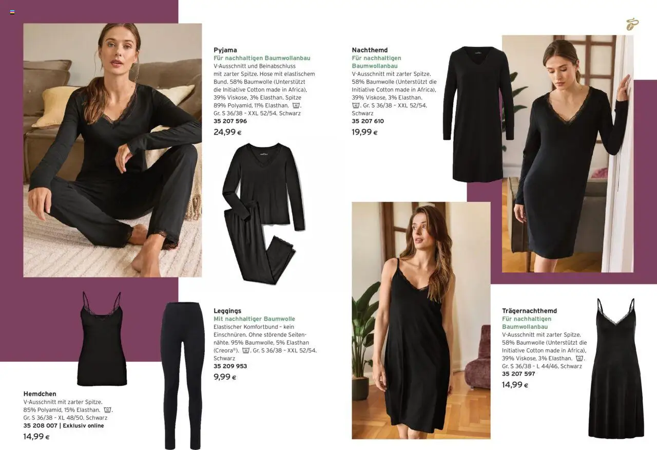 Tchibo Eduscho Sanft umhüllt Tag- & Nachtwäsche gültig ab 17.09.2025 | Seite: 12 | Produkte: Hose, Pyjama, Leggings