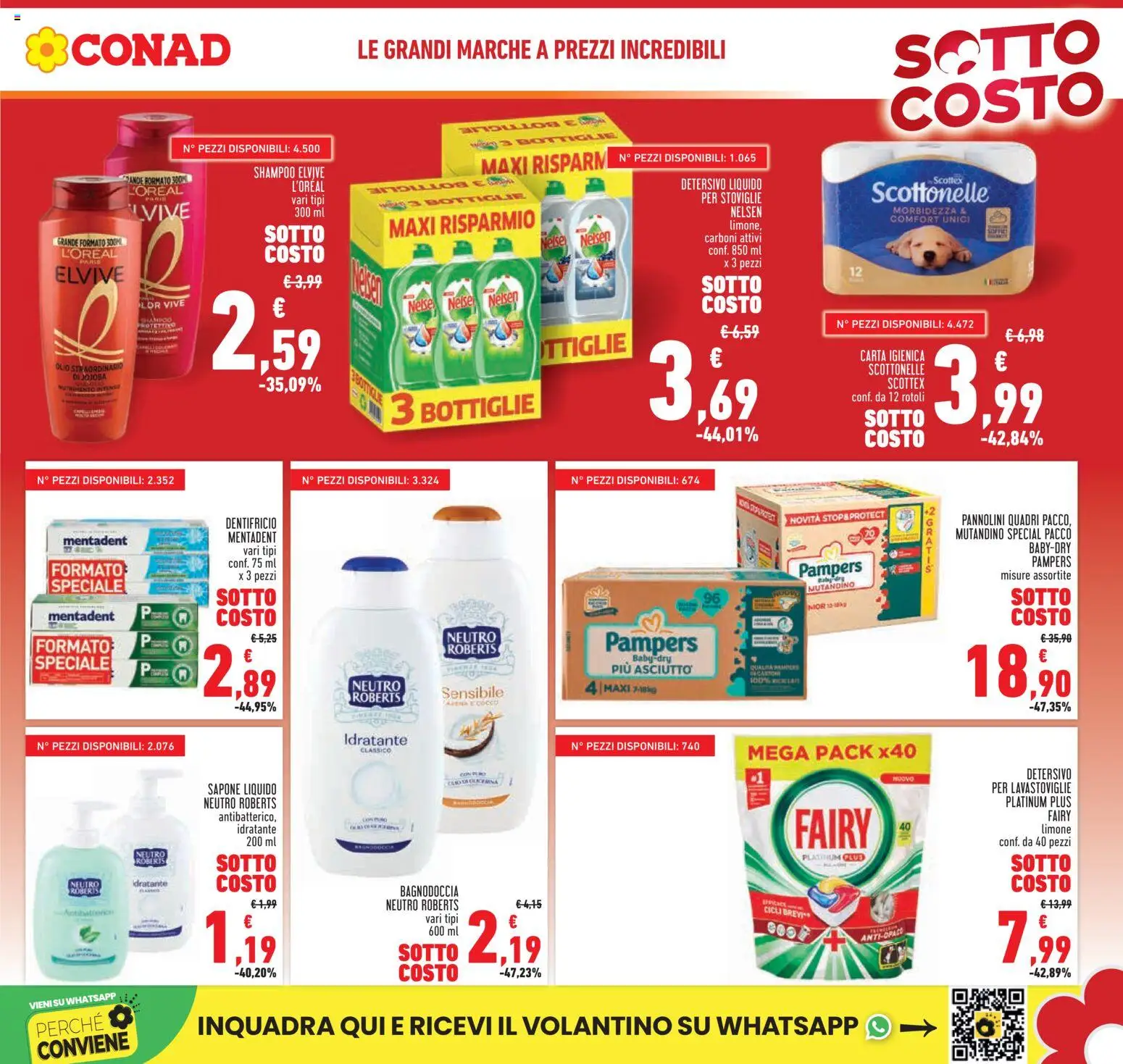 Volantino Conad del 29.01.2026 | Pagina: 5 | Prodotti: Carta igienica, Detersivo per lavastoviglie, Olio, Pampers
