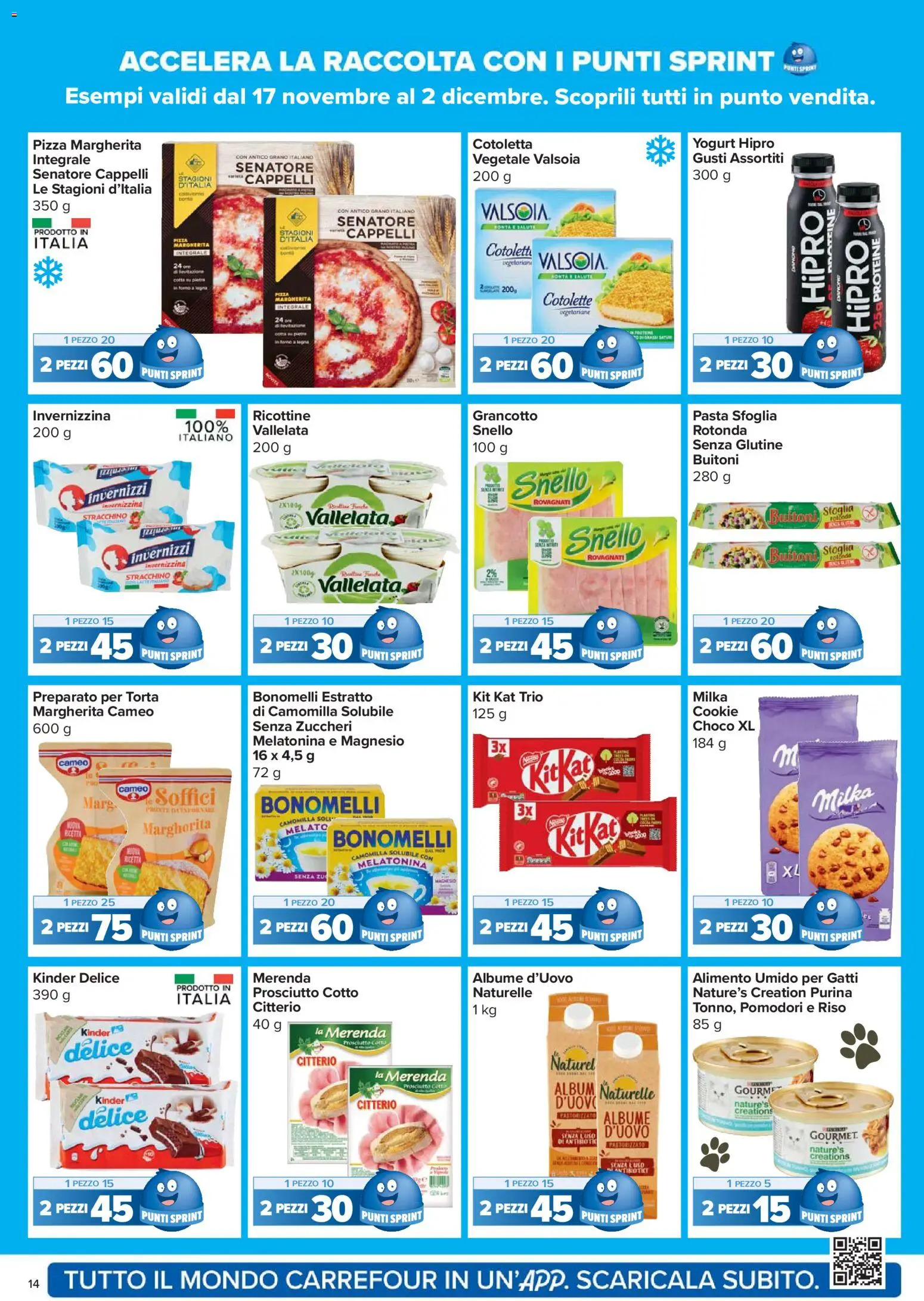 Volantino Carrefour del 20.11.2025 | Pagina: 14 | Prodotti: Prosciutto Cotto, Pizza, Riso, Pasta sfoglia
