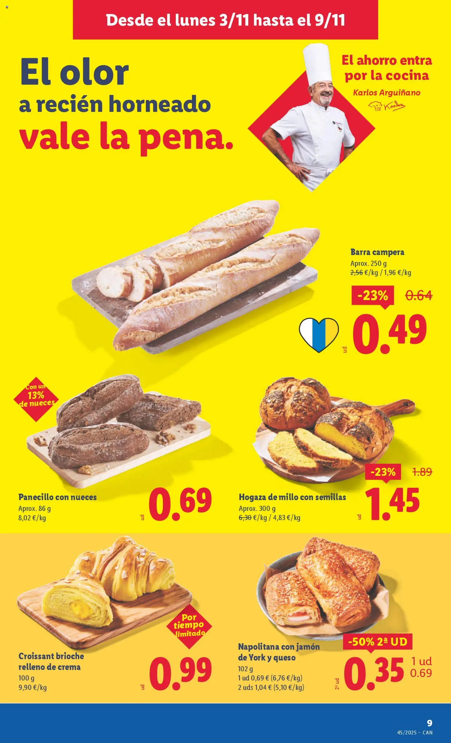 Lidl - Canarias │ válido desde el 03.11.2025 | Página: 13 | Productos: Jamón, Croissant, Crema, Cocina