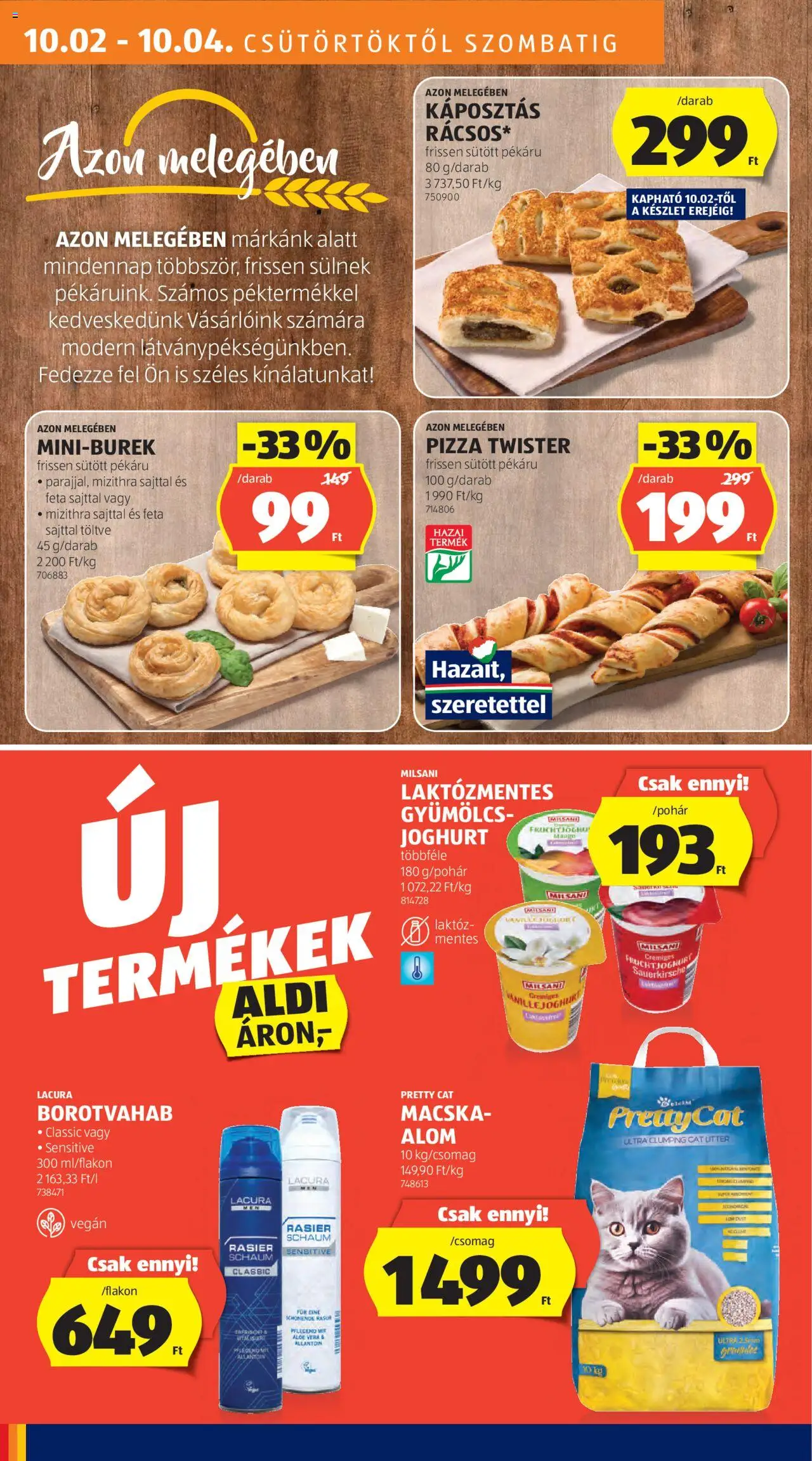 Aldi akciós ujság - amely érvényes a következő dátumtól: 02.10.2025 | Oldal: 10 | Termékek: Aloe vera, Joghurt, Pizza, Borotvahab