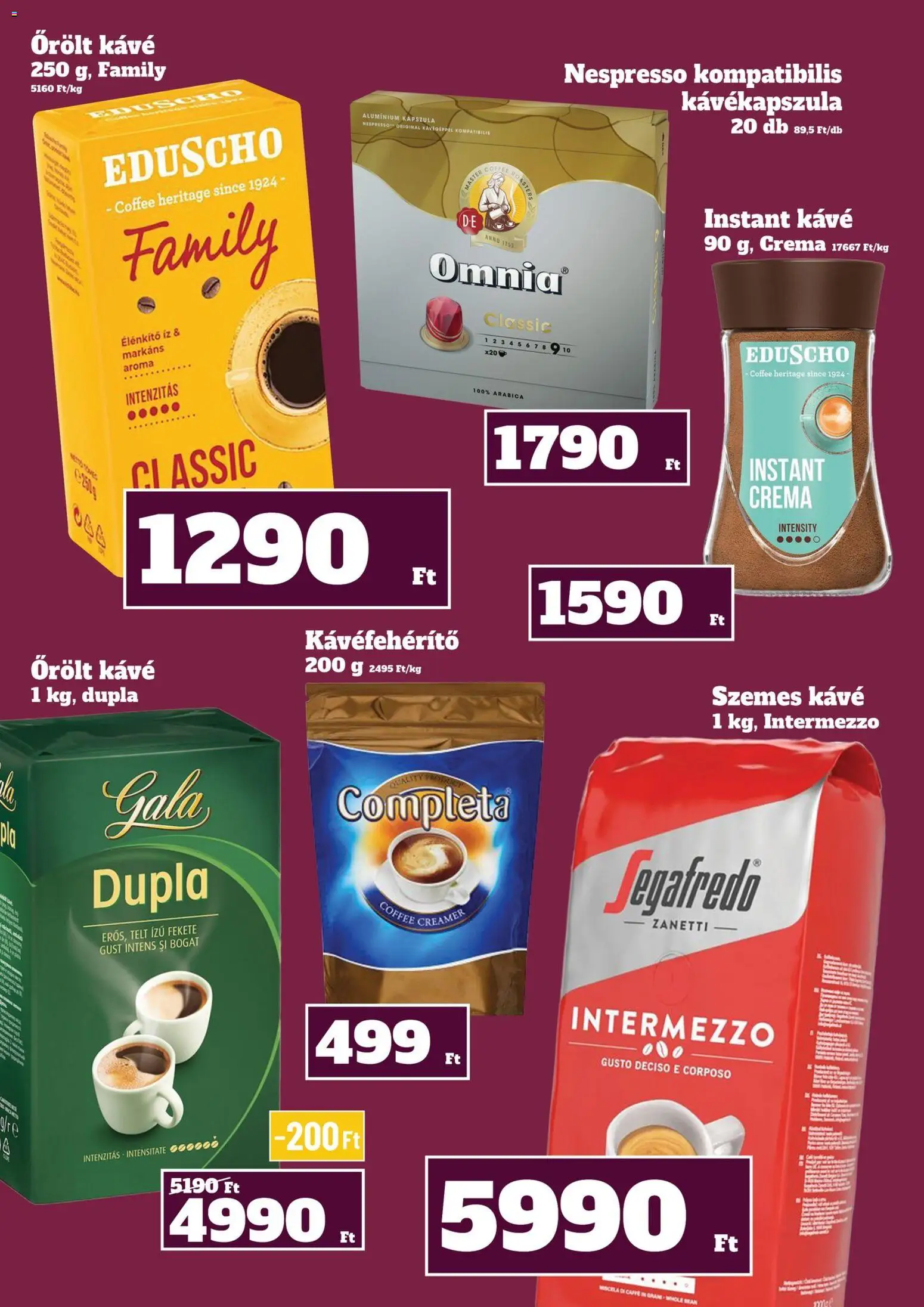 Family Diszkont akciós ujság - amely érvényes a következő dátumtól: 18.12.2025 | Oldal: 30 | Termékek: Kávé, Kávéfehérítő, Szemes kávé, Őrölt kávé