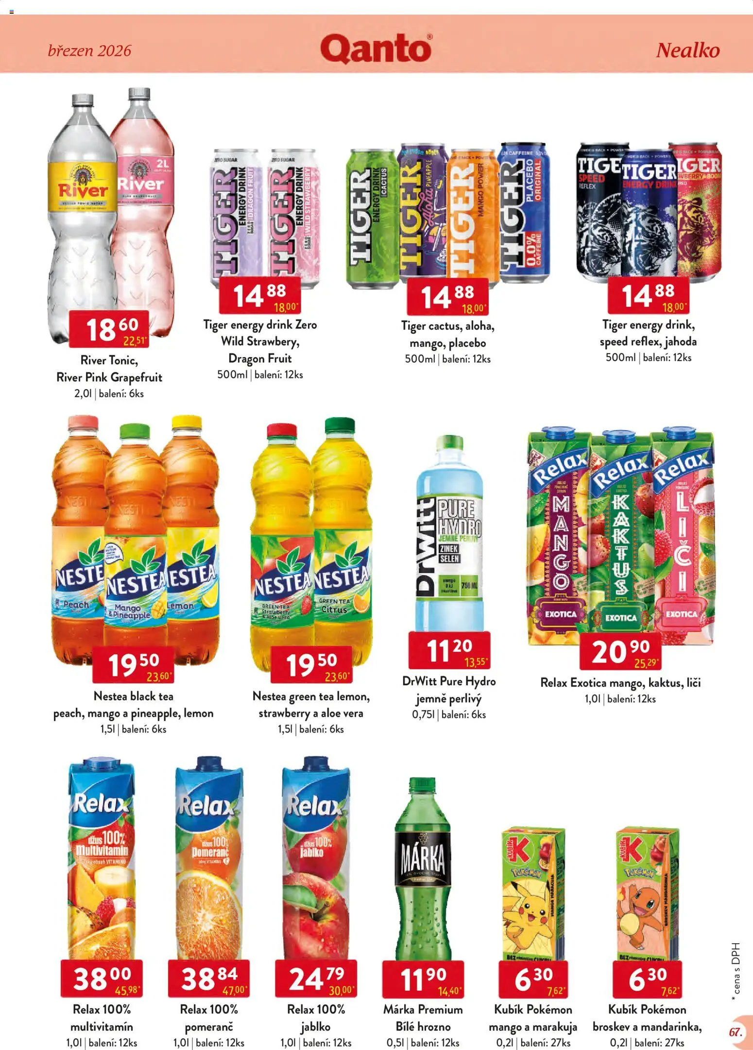 Astur & Qanto leták - Velkoobchod 03/2026 od 01.03.2026 | Strana: 67 | Produkty: Mango, Nestea, Marakuja, Energy drink