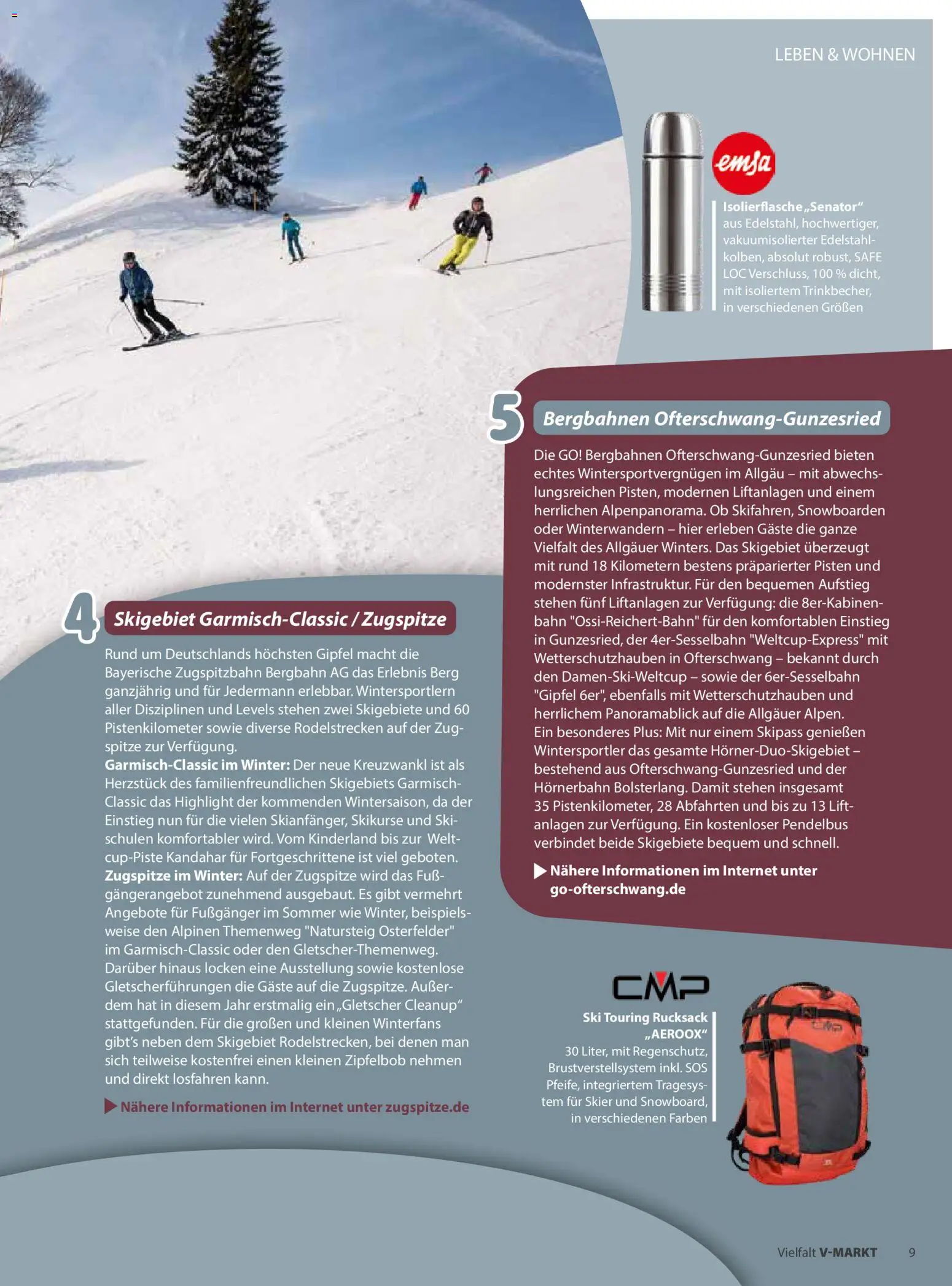 V-Markt - Vielfalt Januar / Februar – gültig ab 02.01.2026 | Seite: 9 | Produkte: Ski, Rucksack