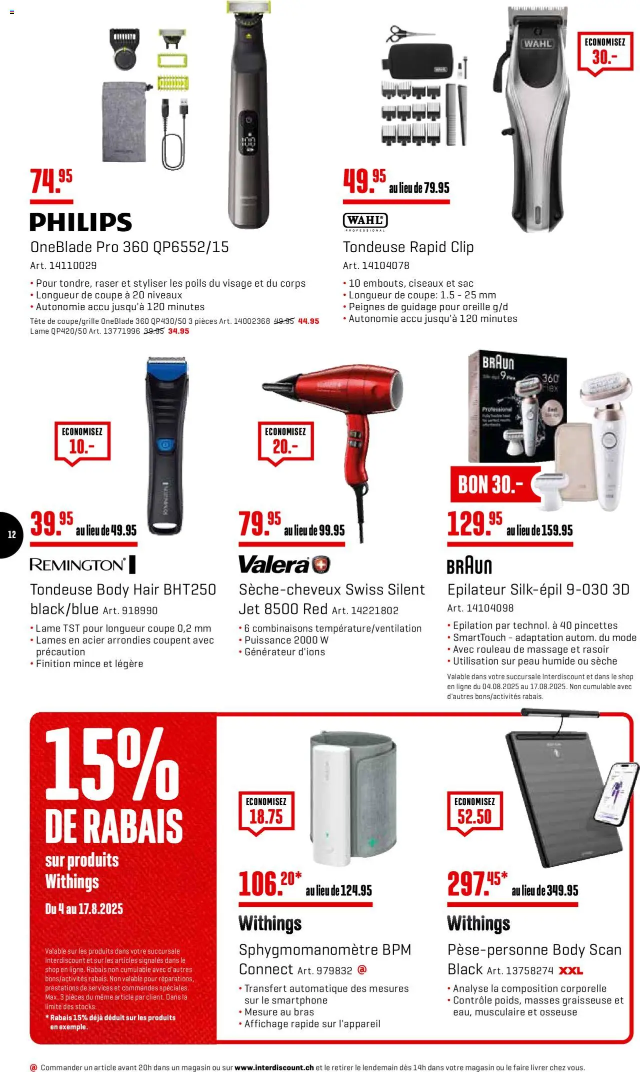 Interdiscount Aktionen FR ab 04.08.2025 | Seite: 12 | Produkte: Smartphone, Philips