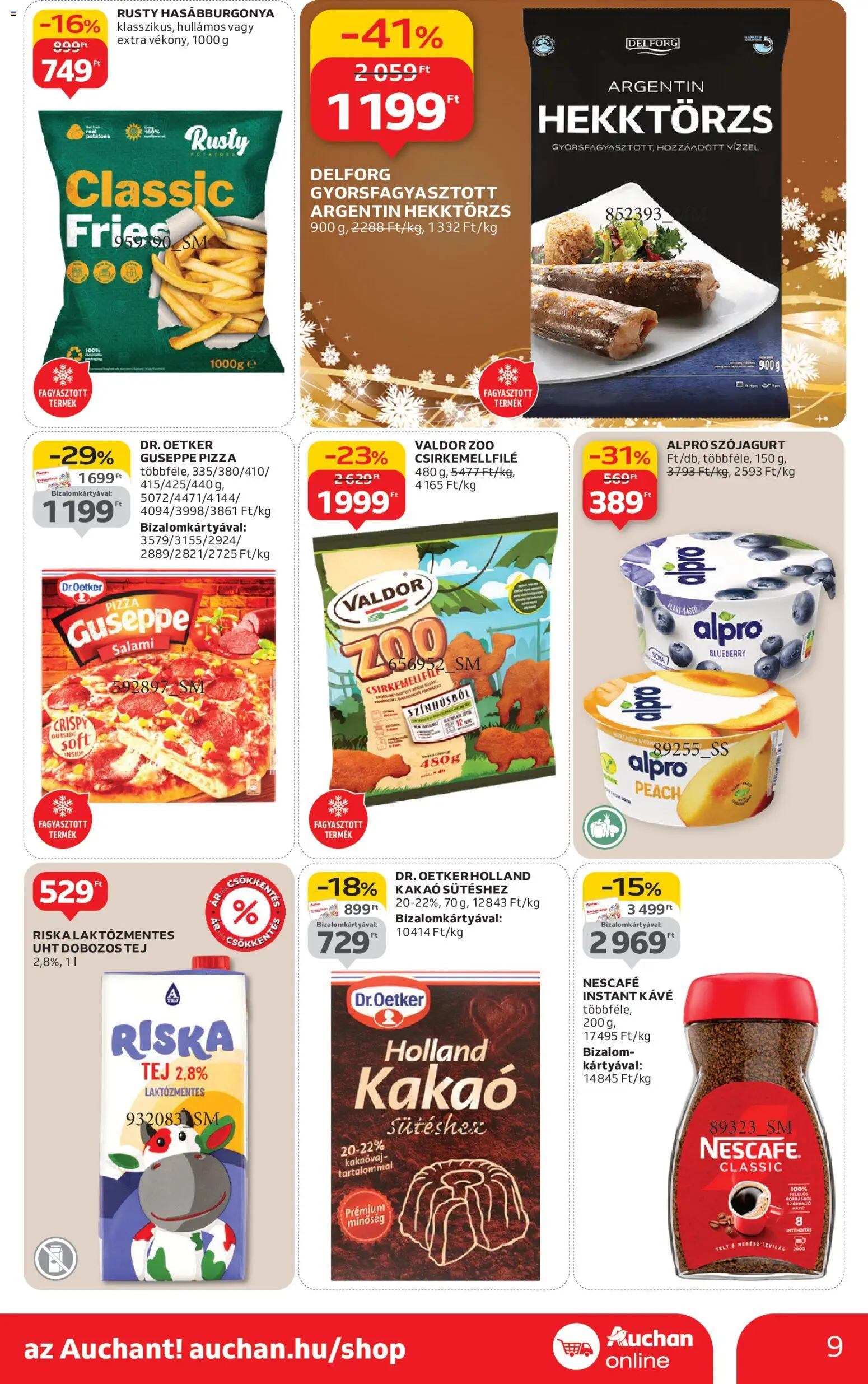 Auchan akciós ujság - amely érvényes a következő dátumtól: 11.12.2025 | Oldal: 9 | Termékek: Nescafé, Alpro, Tej, Instant kávé