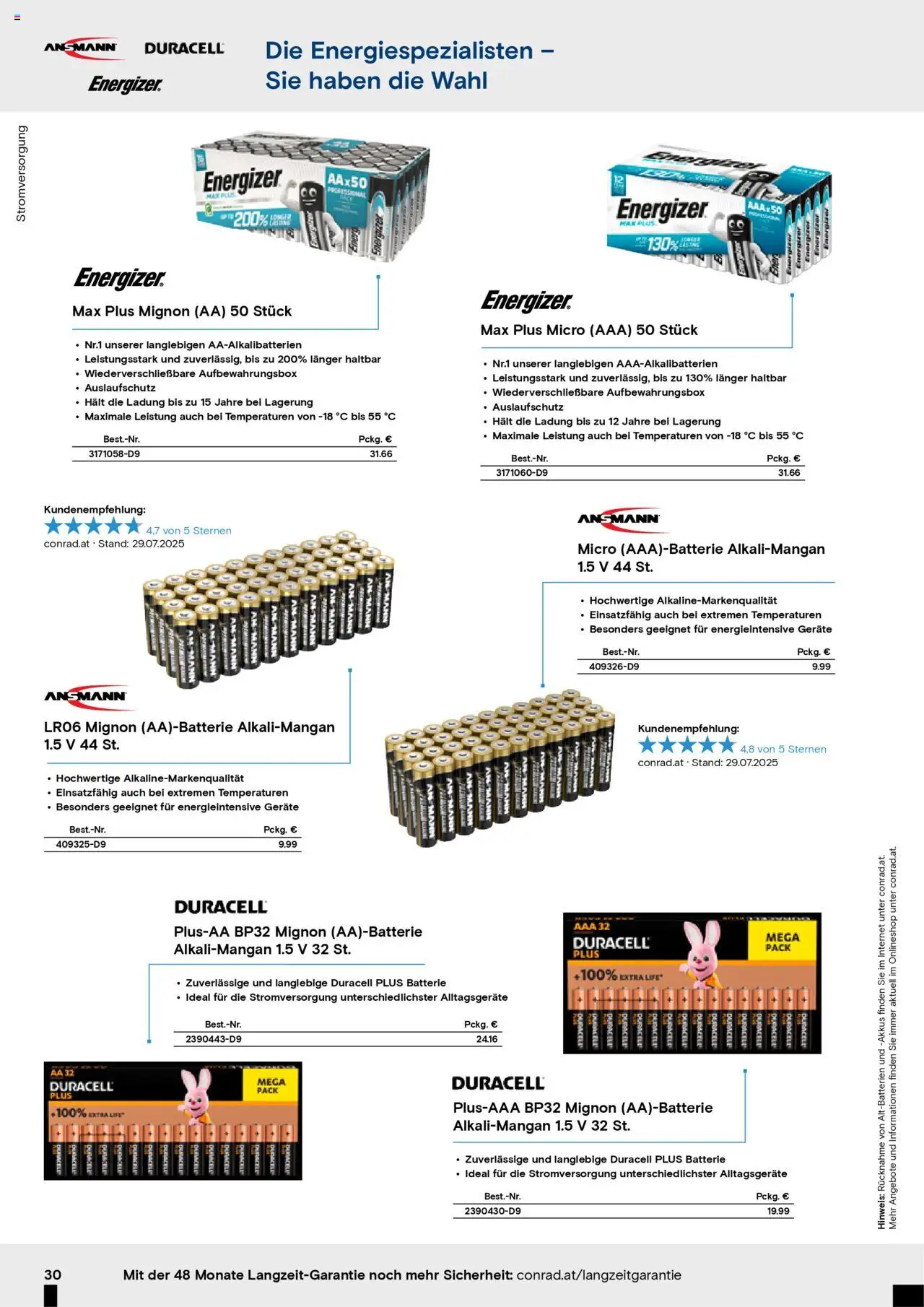 Conrad Aktionskatalog gültig ab 25.08.2025 | Seite: 32 | Produkte: Batterie