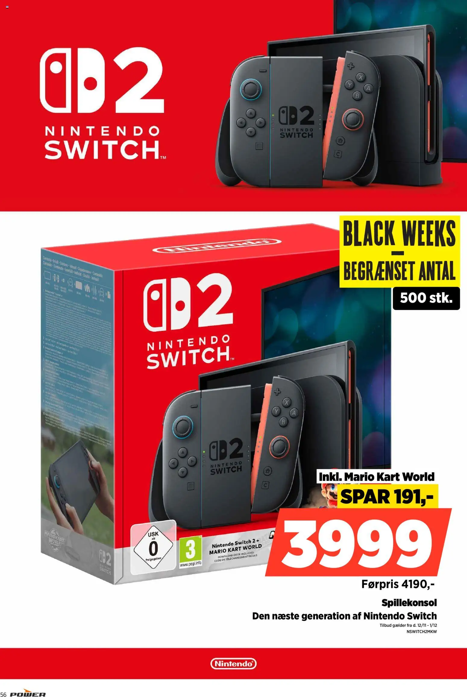 Power tilbudsavis – gyldig fra 12.11.2025 | Side: 56 | Produkter: Nintendo Switch, Spillekonsol