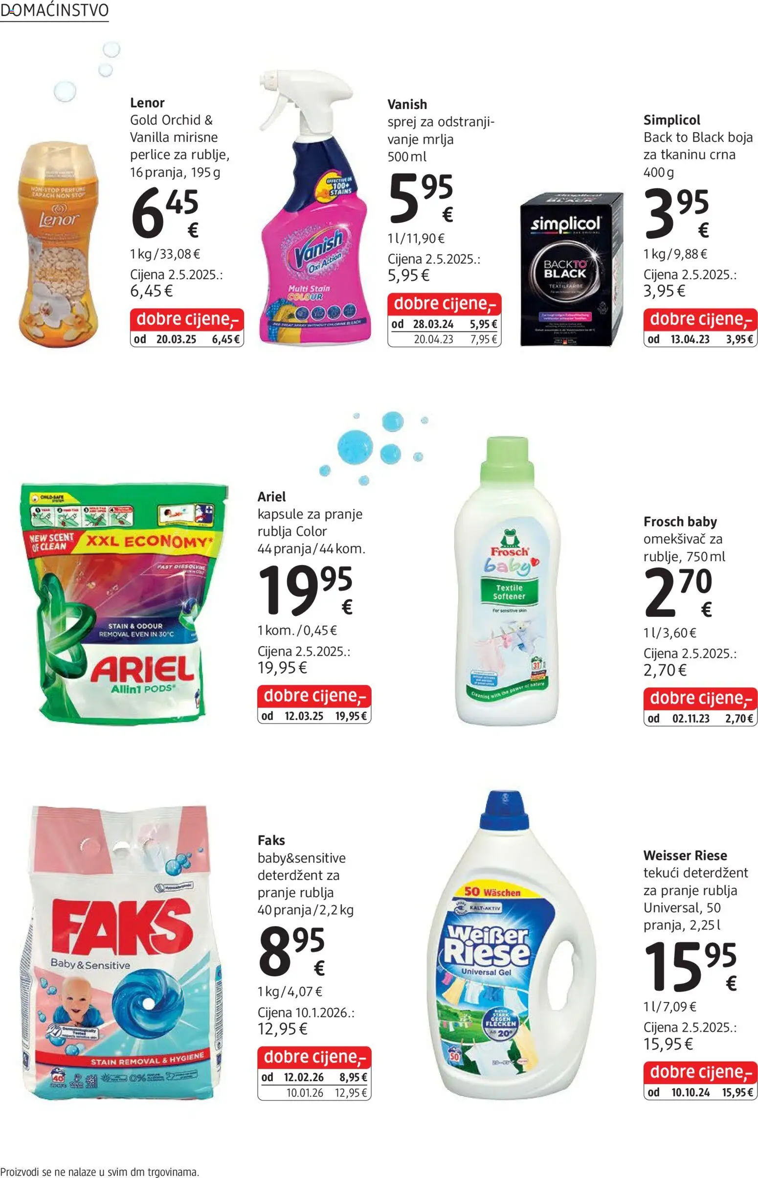 DM katalog | vrijedi od 01.03.2026 | Stranica: 34 | Proizvodi: Omekšivač, Ariel, Lenor, Weisser Riese