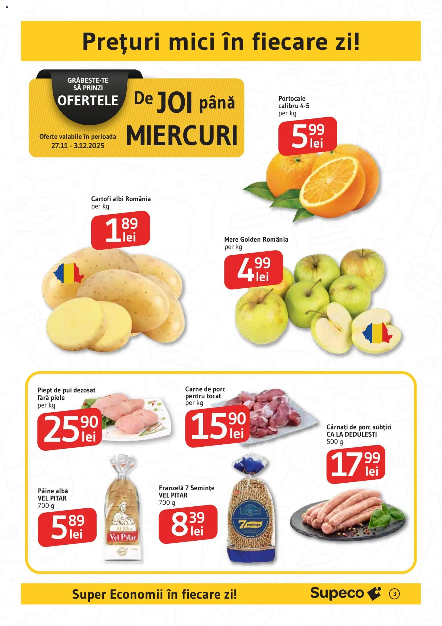 Noul catalog Supeco – valabil de la 27.11.2025 | Pagină: 3 | Produse: Semințe, Mere, Cartofi, Cârnați