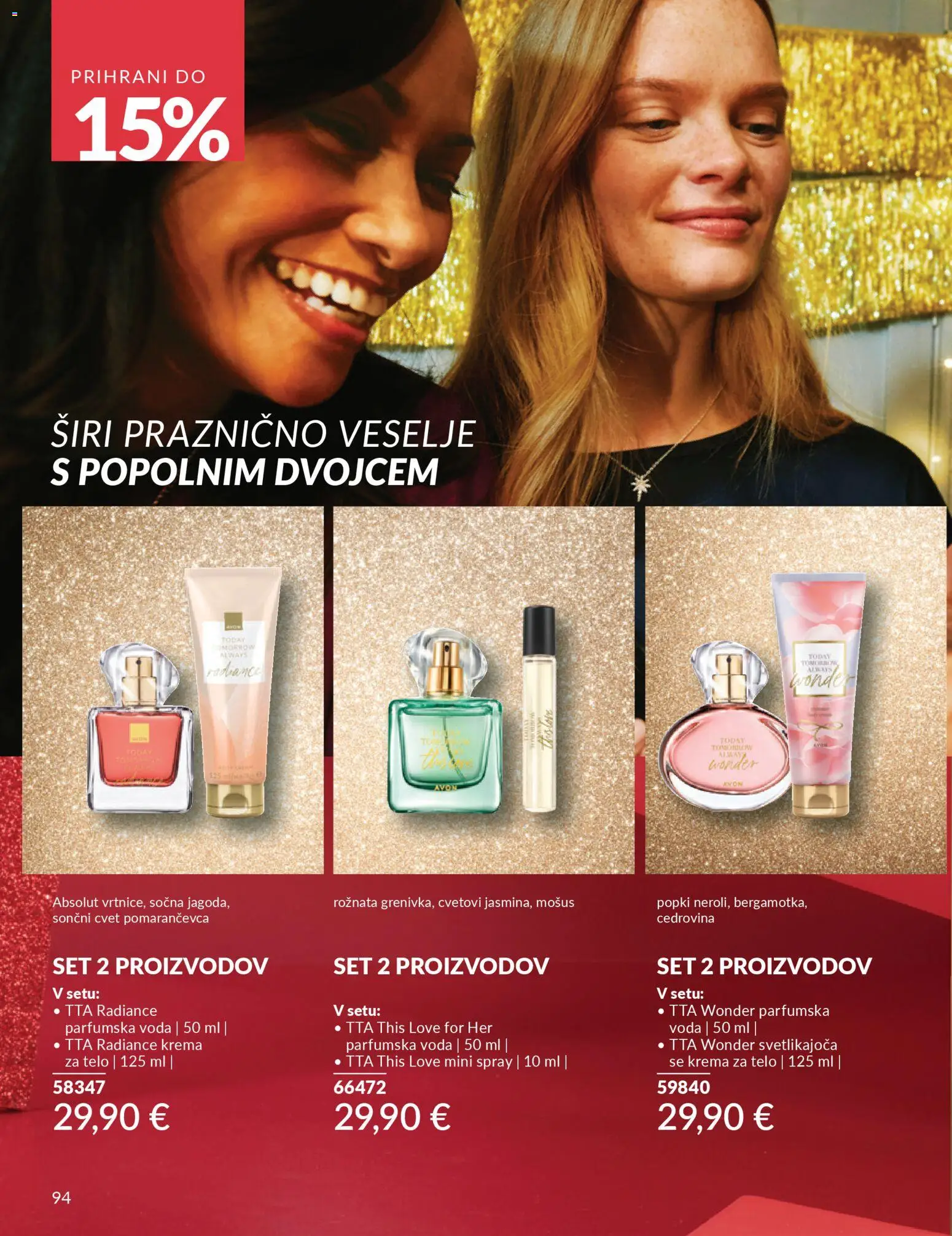 Novi Avon katalog ponudbe – veljaven od 01.10.2025 | Stran: 94 | Izdelki: Krema, Krema za telo, Voda, Parfumska voda